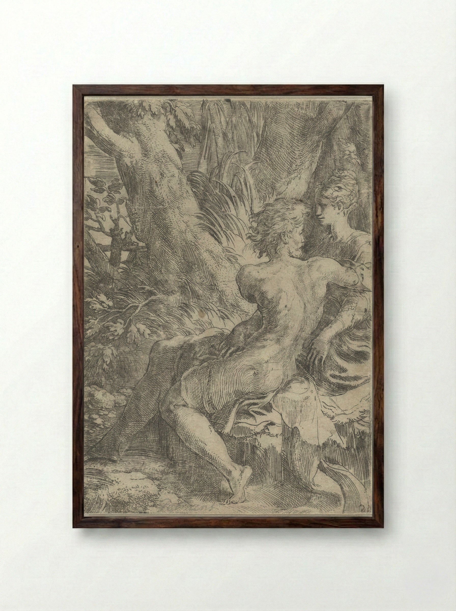 Lovers - Parmigianino - Framed Print Dark Wood