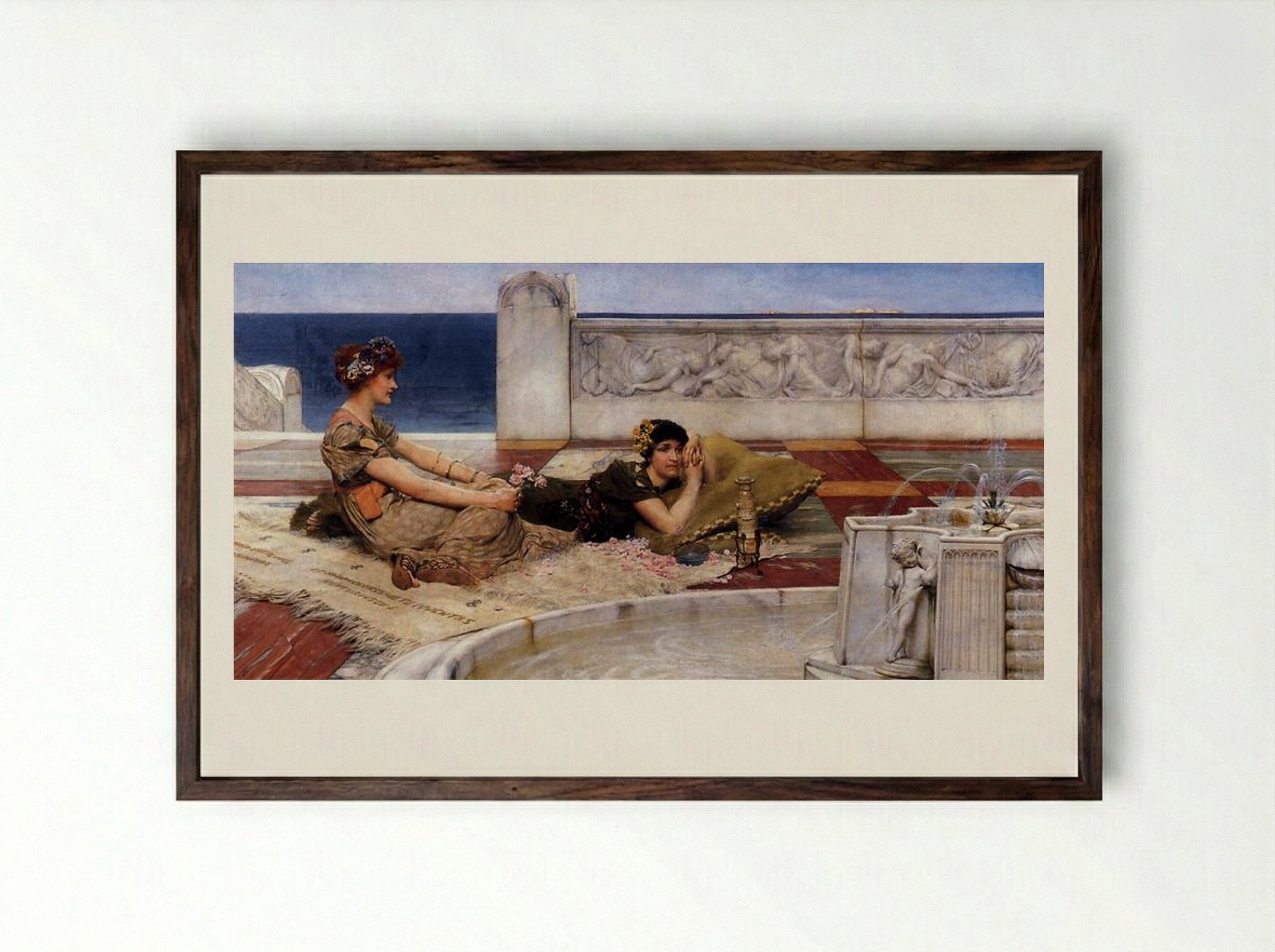 Loves Votaries - Sir Lawrence Alma-Tadema - Framed Print Dark Wood