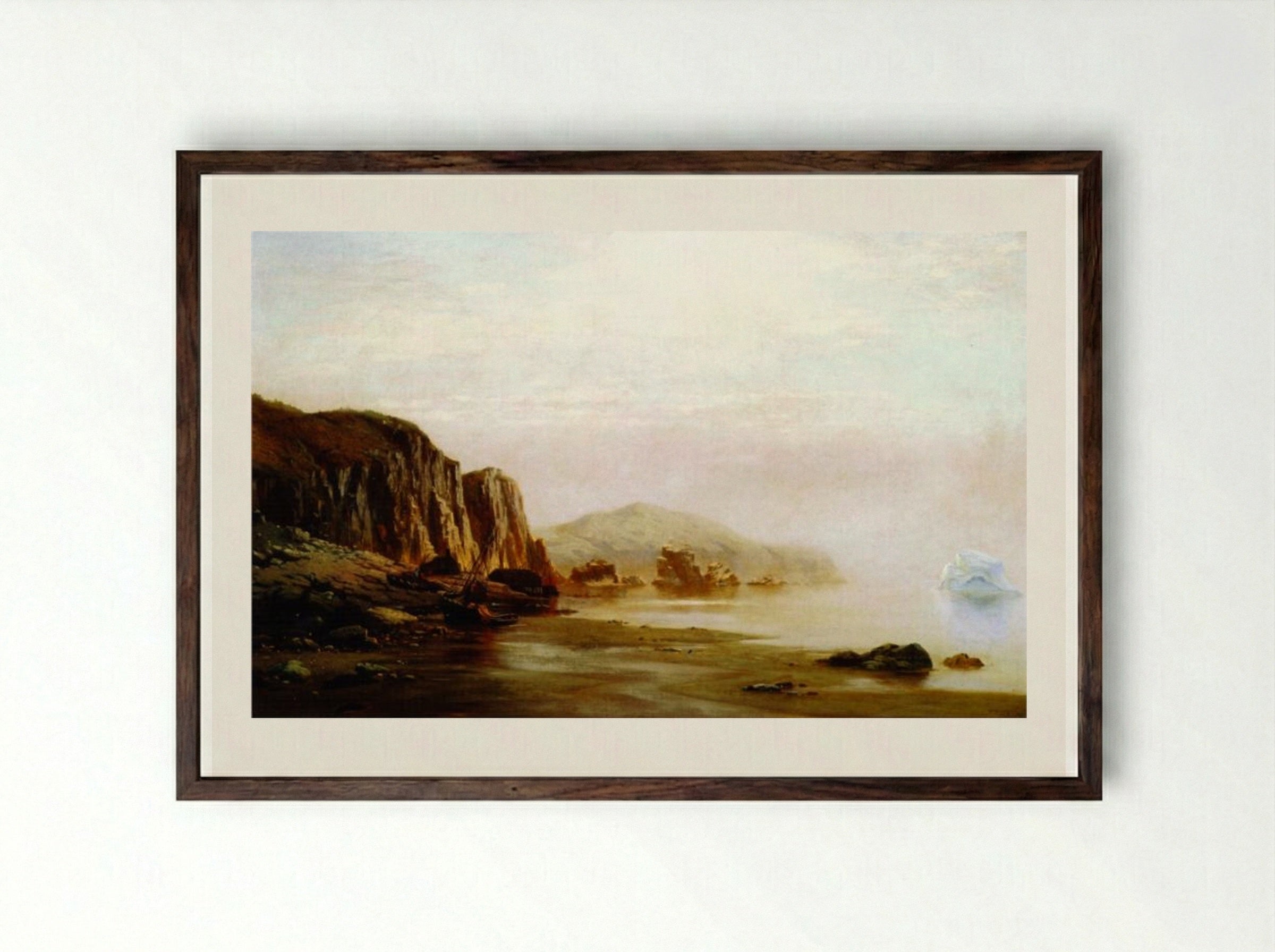 Low Tide, Labrador - William Bradford - Framed Print Dark Wood