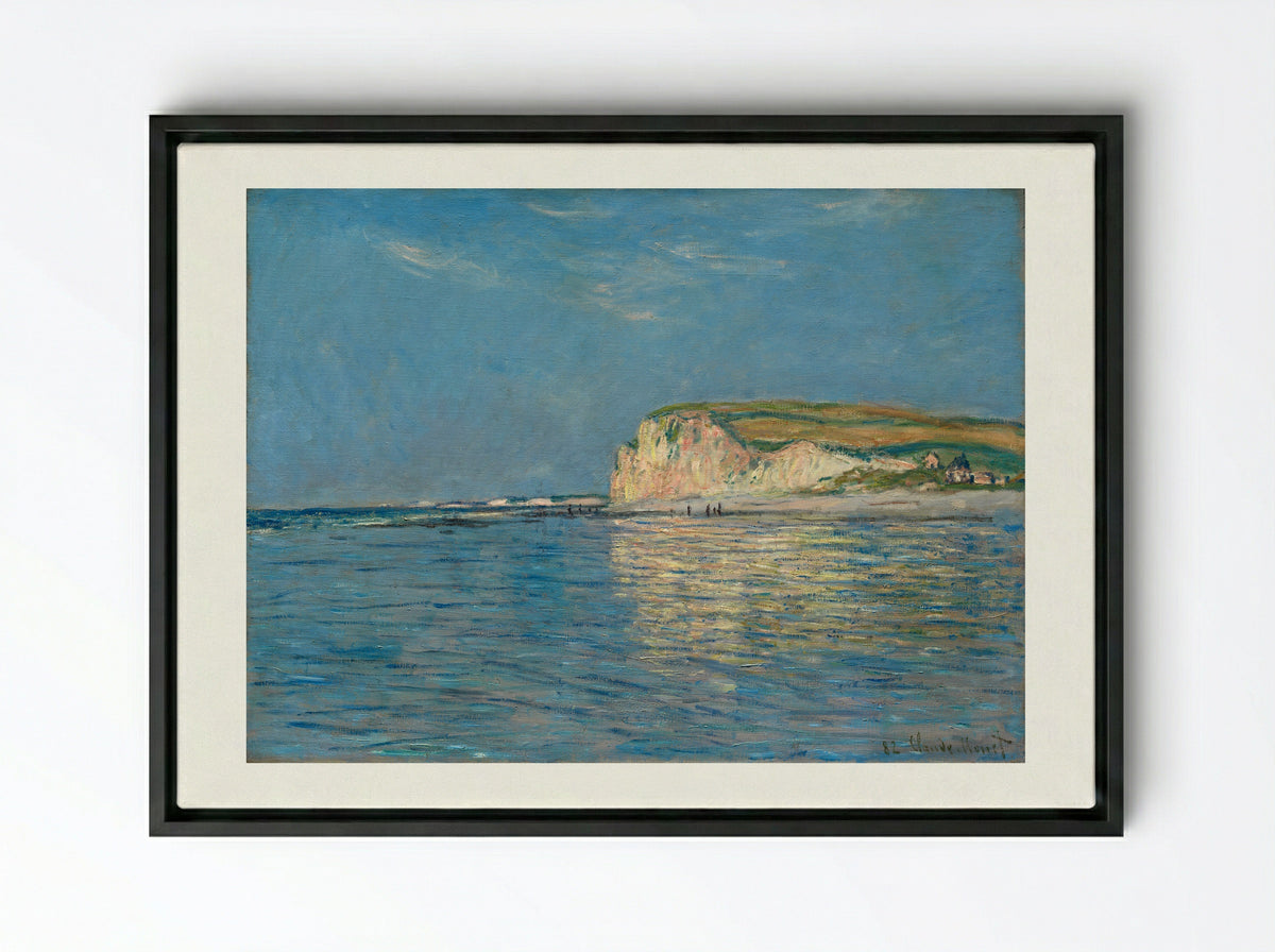 Low Tide at Pourville, near Dieppe - Claude Monet - Framed Canvas Black