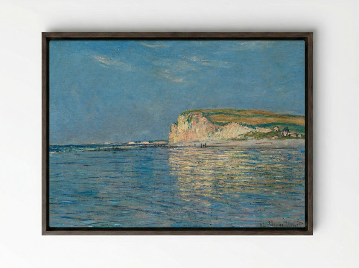 Low Tide at Pourville, near Dieppe - Claude Monet - Framed Canvas Dark Wood