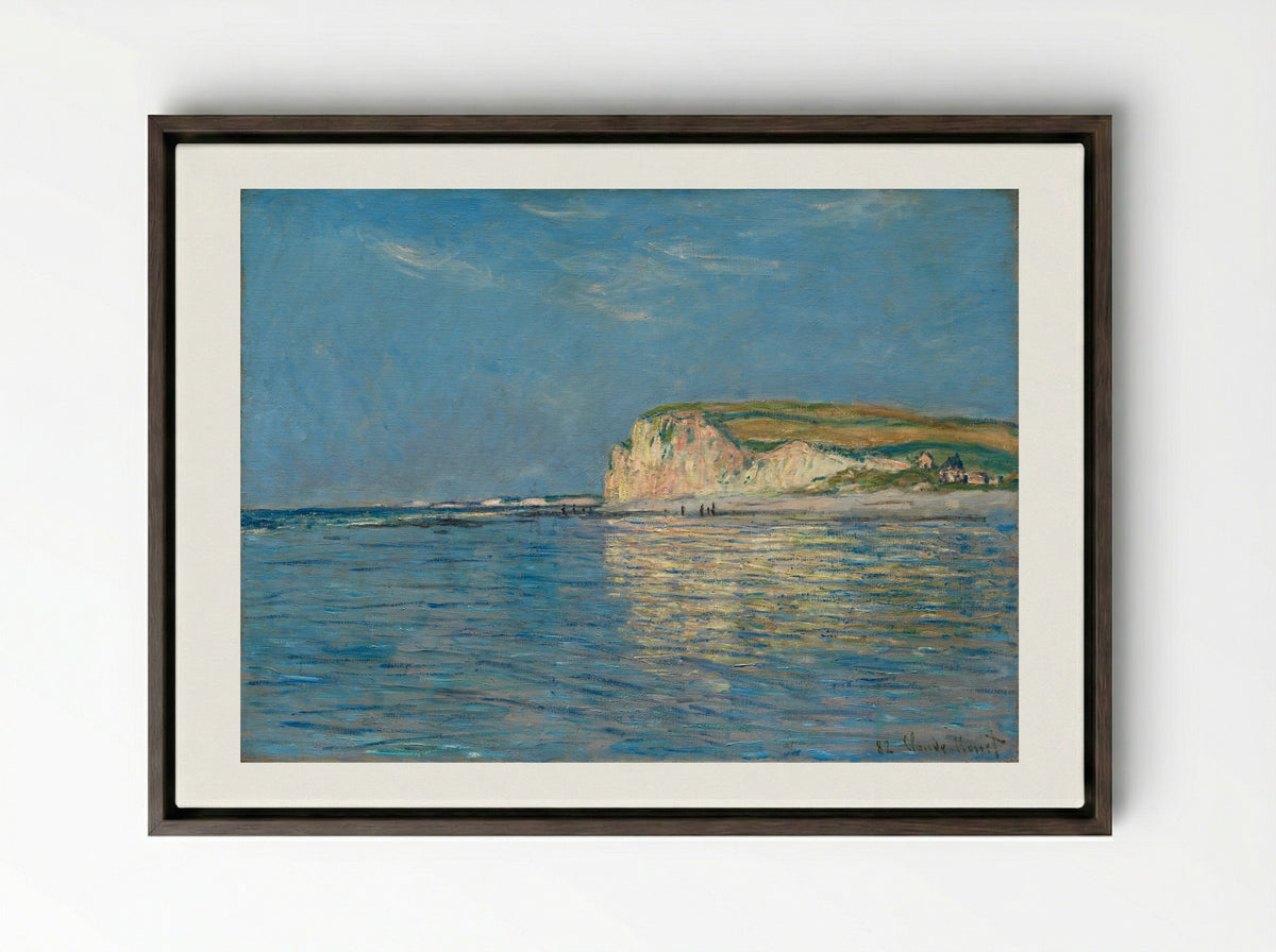 Low Tide at Pourville, near Dieppe - Claude Monet - Framed Canvas Dark Wood
