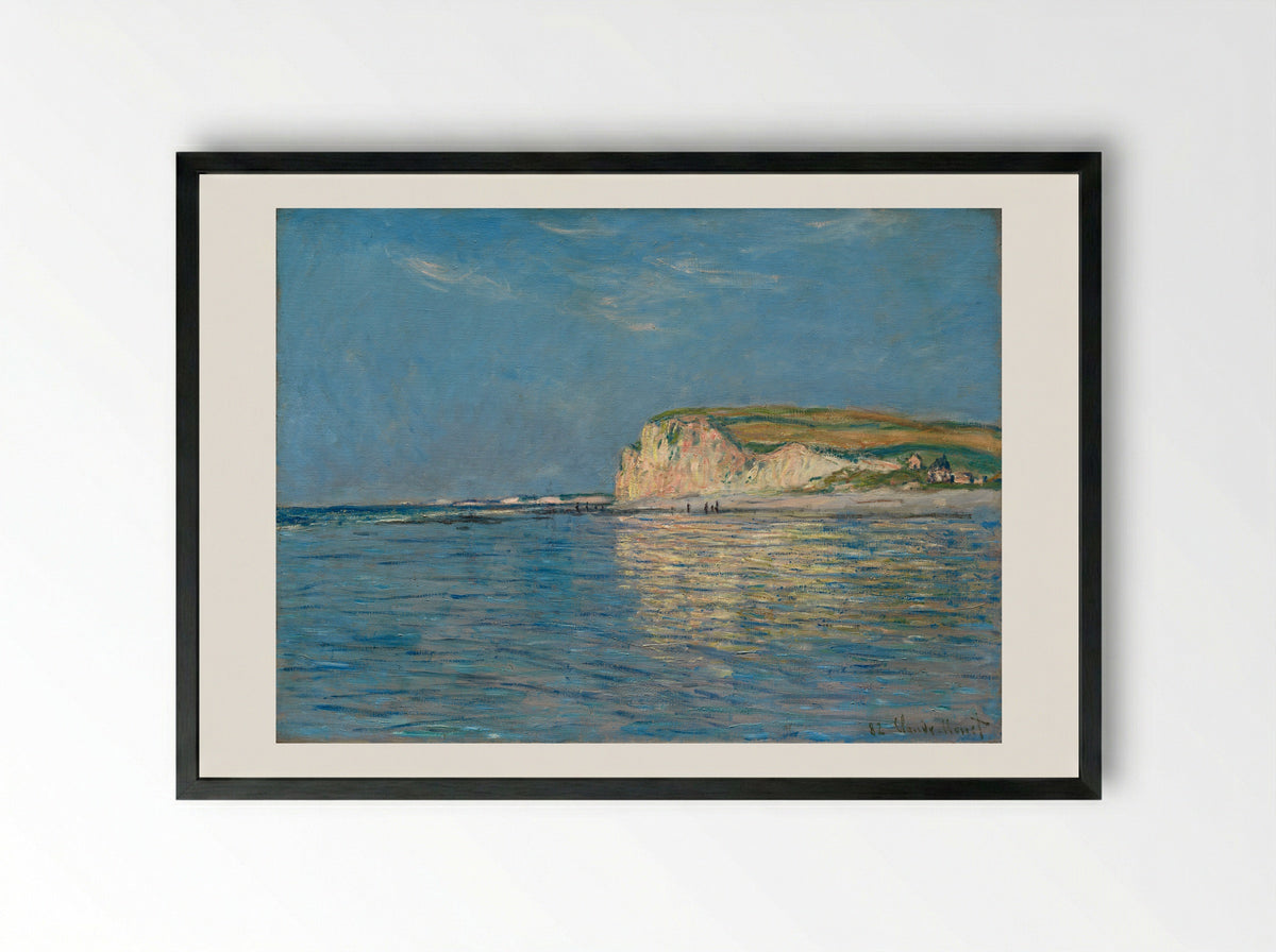 Low Tide at Pourville, near Dieppe - Claude Monet - Framed Print Black