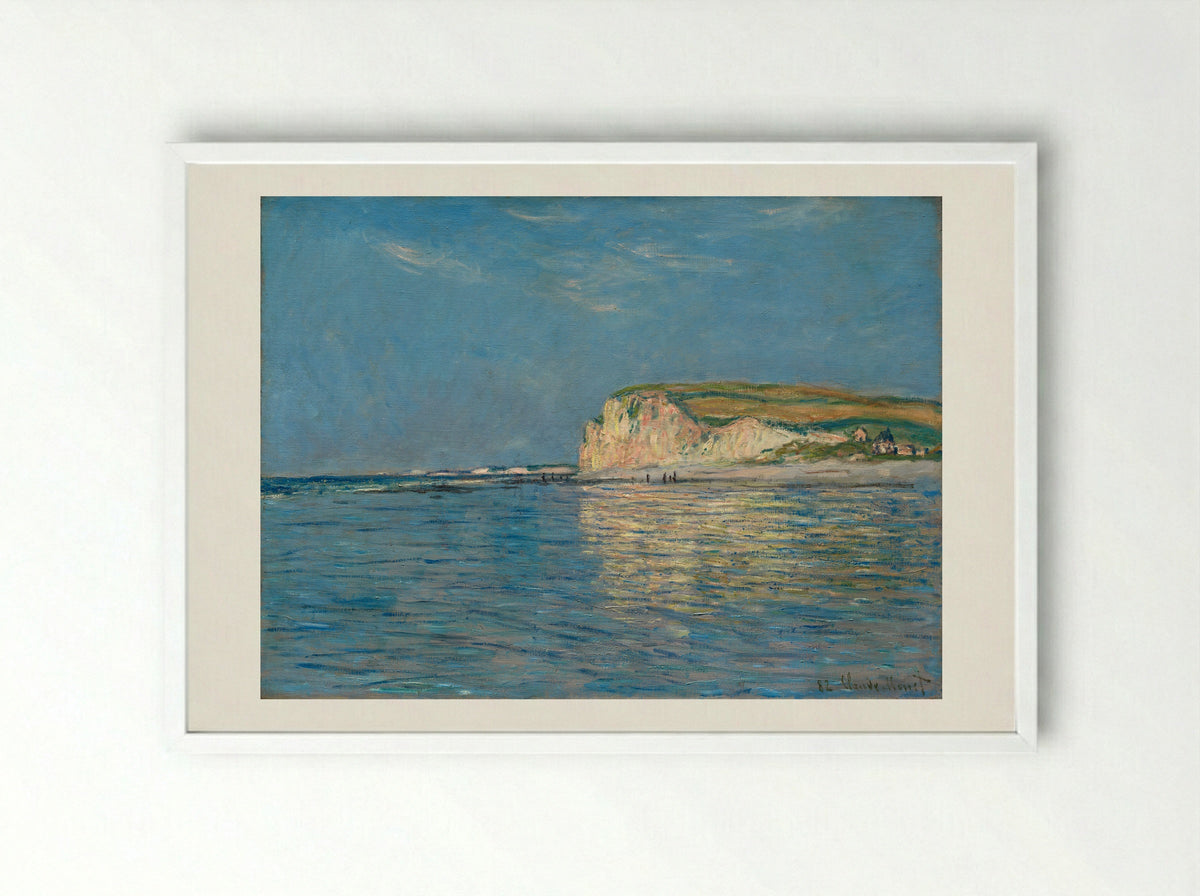 Low Tide at Pourville, near Dieppe - Claude Monet - Framed Print White