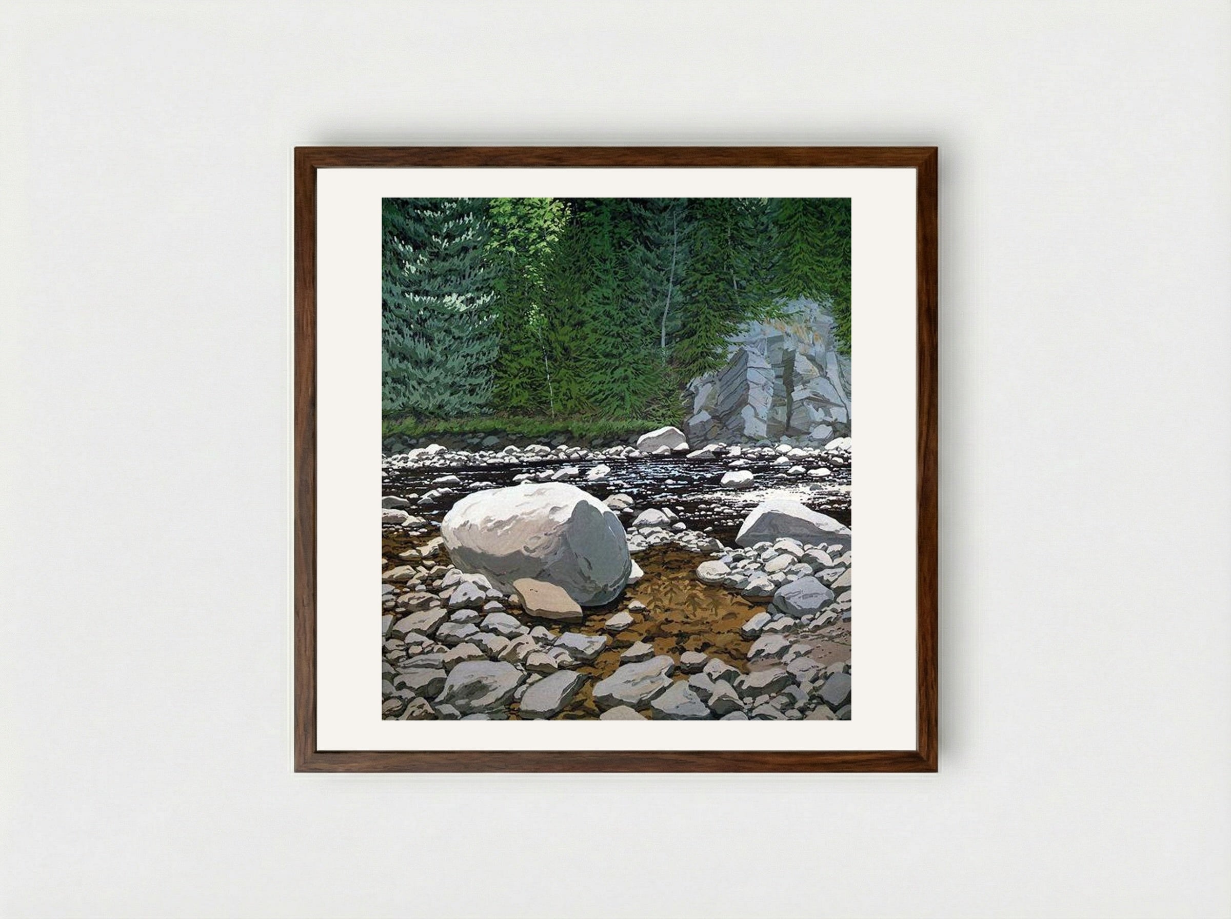 Lower Ducktrap - Neil Welliver - Framed Print Dark Wood