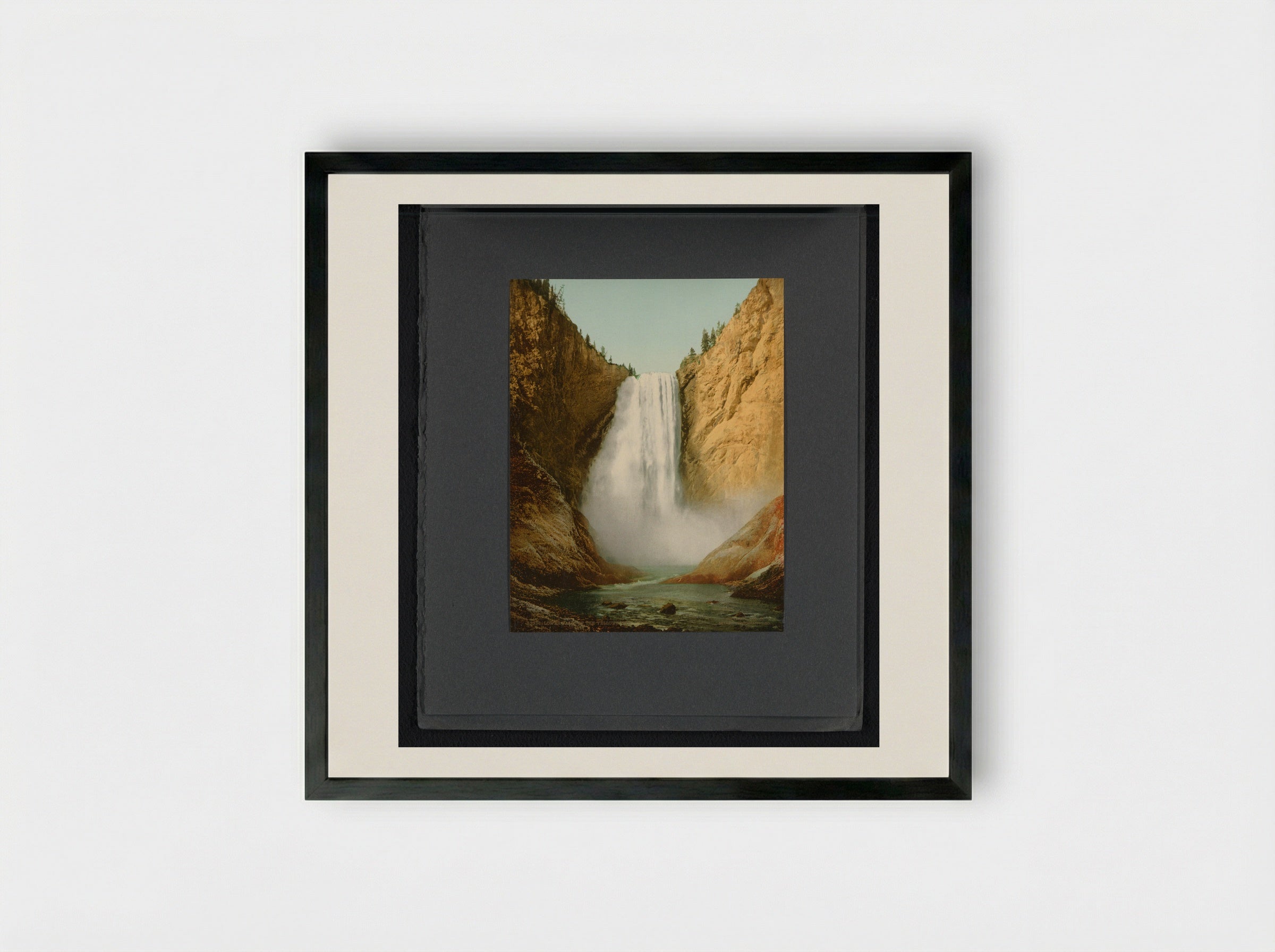 Lower Falls of the Yellowstone - William Henry Jackson - Framed Print Black