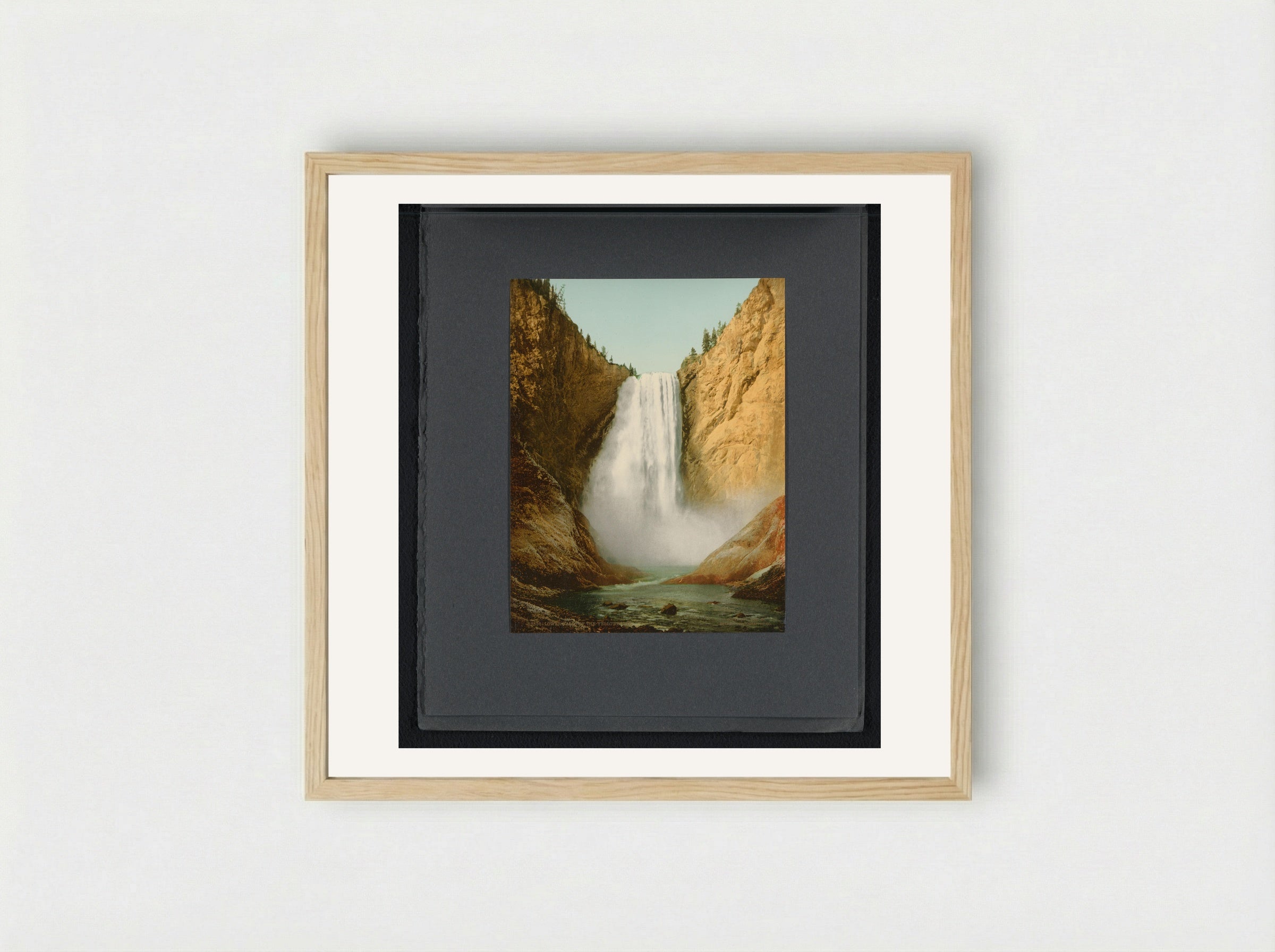 Lower Falls of the Yellowstone - William Henry Jackson - Framed Print Wood