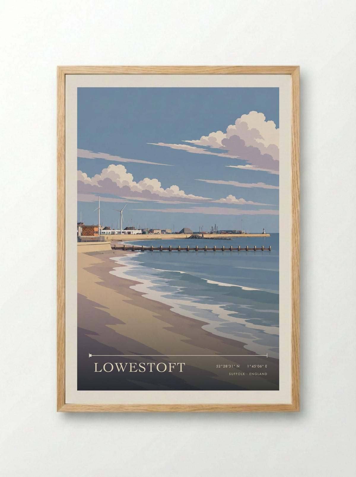 Lowestoft, Suffolk | Travel Poster - Framed Print Wood