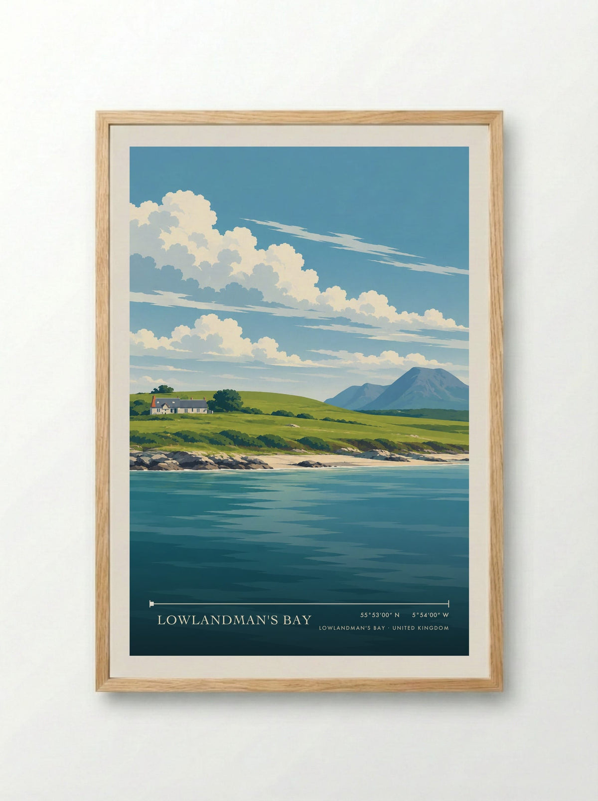 Lowlandman's Bay | Travel Poster - Framed Print Wood