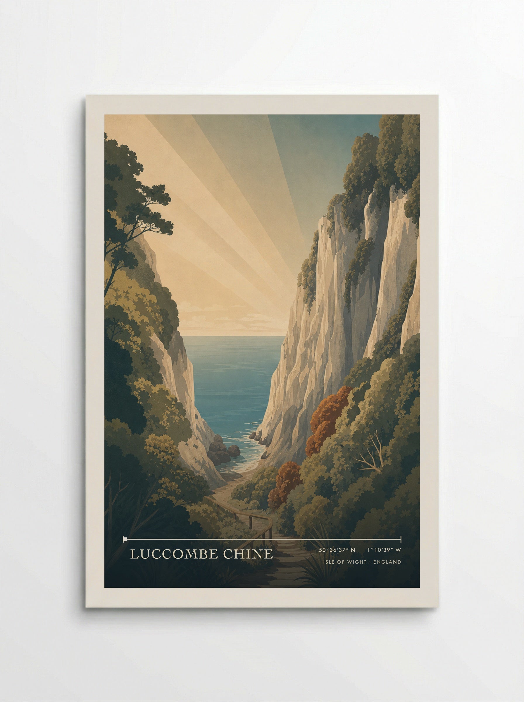 Luccombe Chine Isle of Wight England Travel Poster - Poster