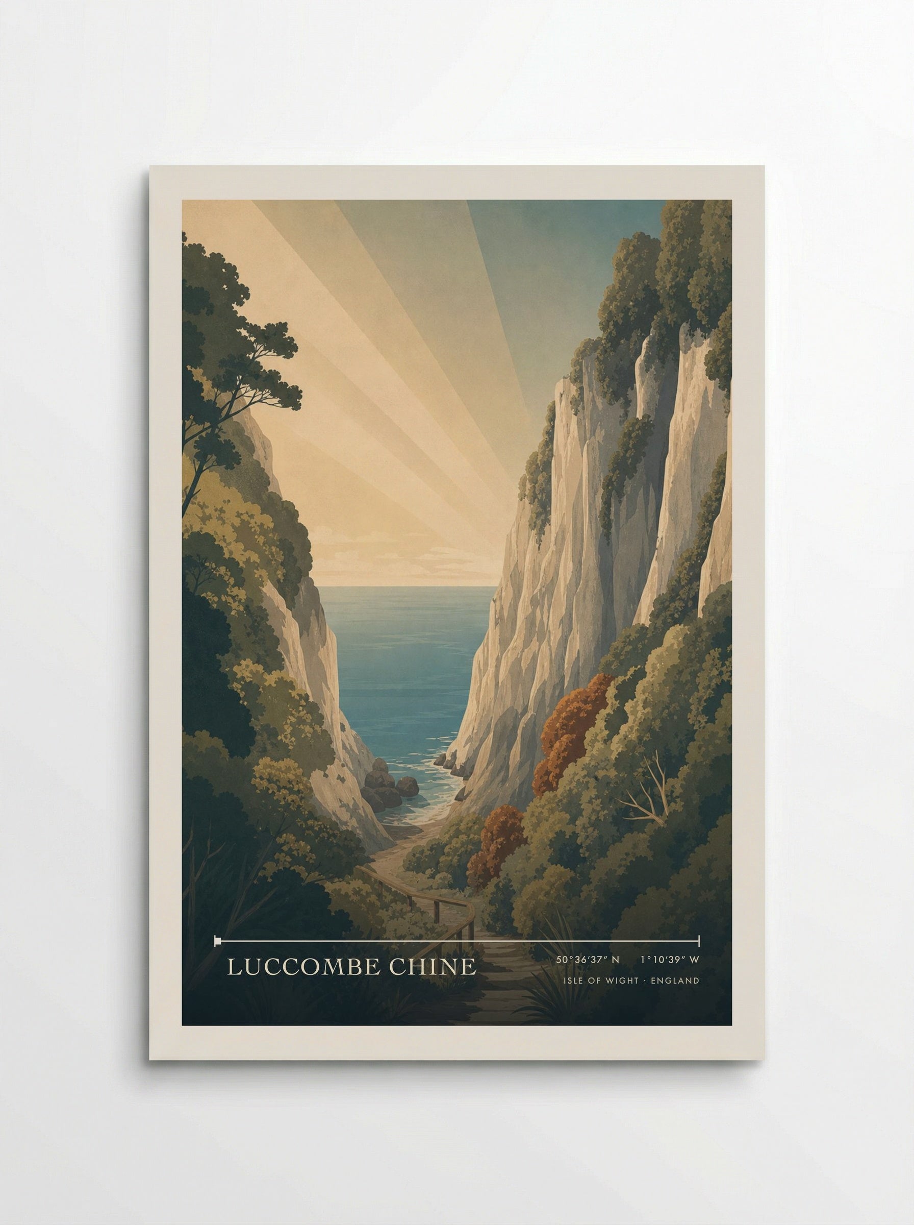 Luccombe Chine Isle of Wight England Travel Poster - Poster