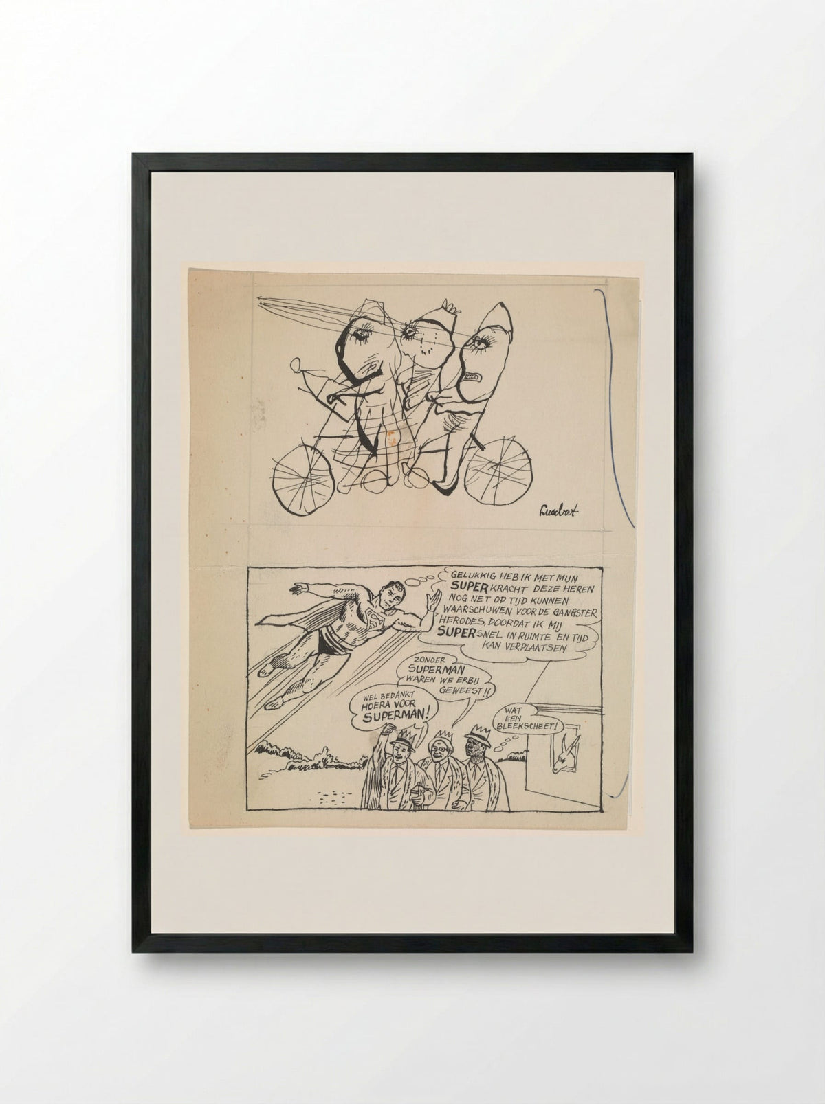 Lucebert-pastiche - Peter Vos - Framed Print Black