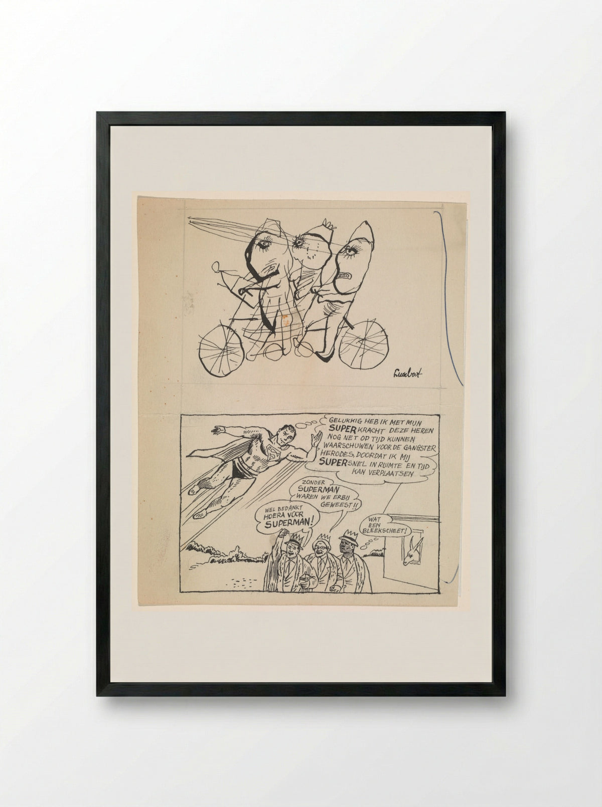 Lucebert-pastiche - Peter Vos - Framed Print Black