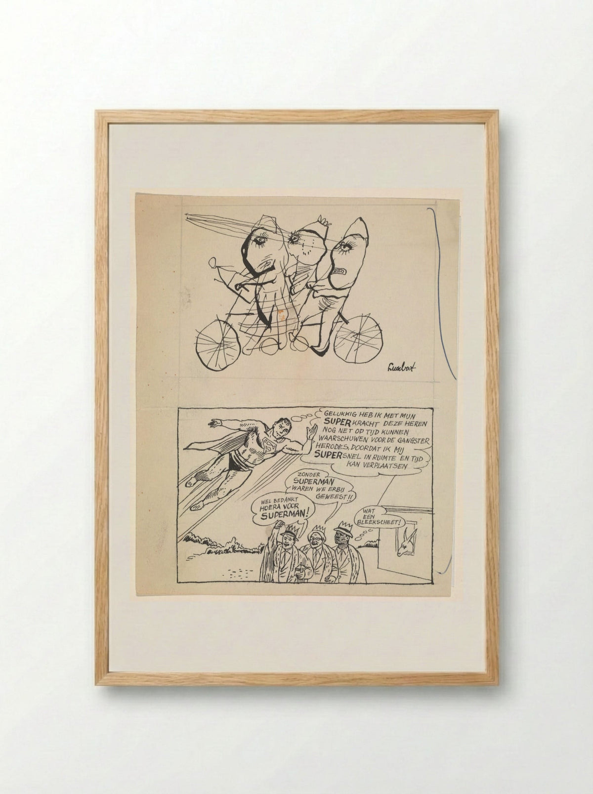 Lucebert-pastiche - Peter Vos - Framed Print Wood