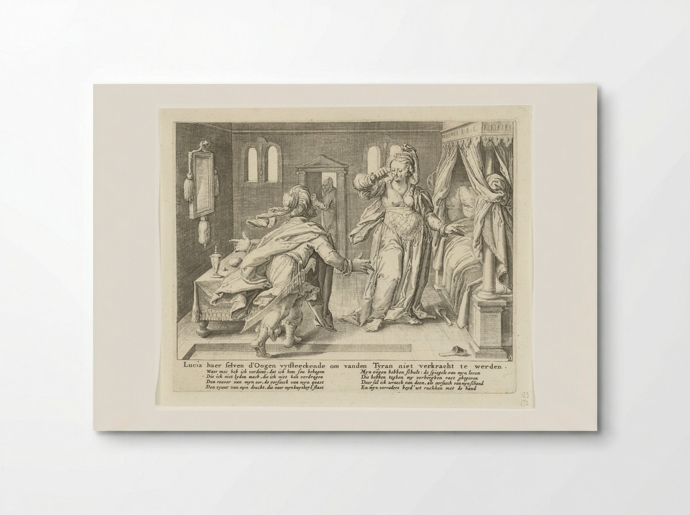 Lucia Plucking Out Her Eyes - Zacharias Dolendo - Poster