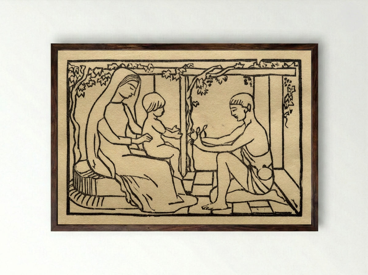 Lucina Smiles on Her Boy - Aristide Maillol - Framed Print Dark Wood