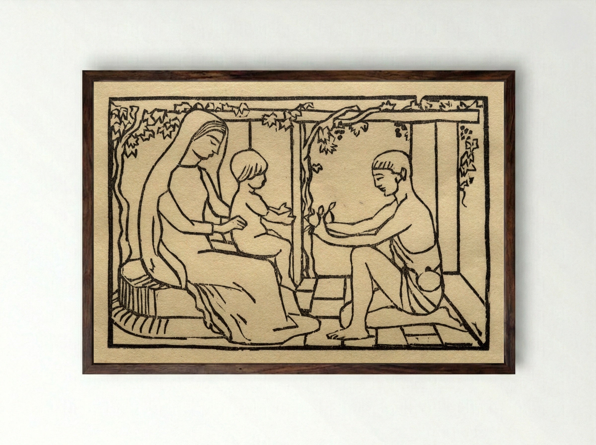 Lucina Smiles on Her Boy - Aristide Maillol - Framed Print Dark Wood