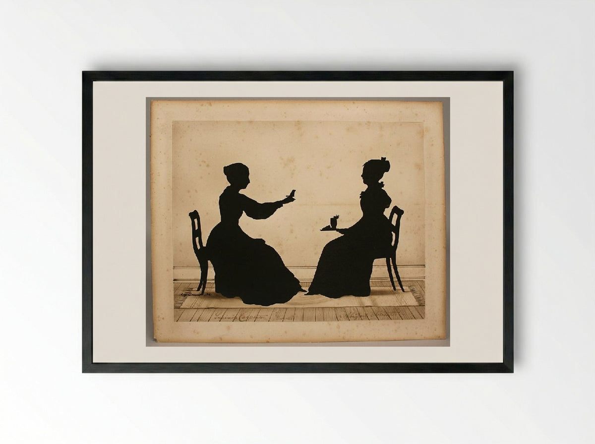 Lucinda Carpenter, Tweeter and Abigail Forrester - Auguste Edouart - Framed Print Black