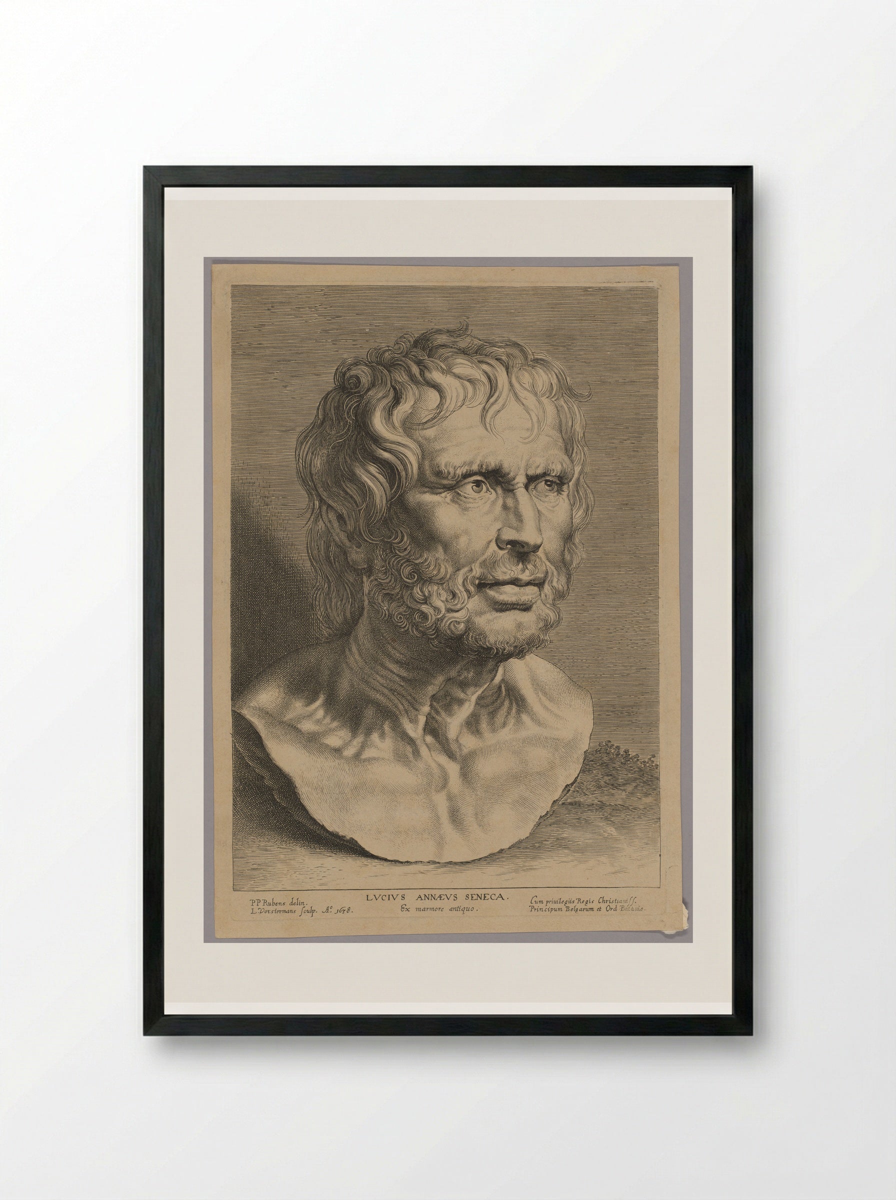 Lucius Annaeus Seneca - Lucas Vorsterman I - Framed Print Black