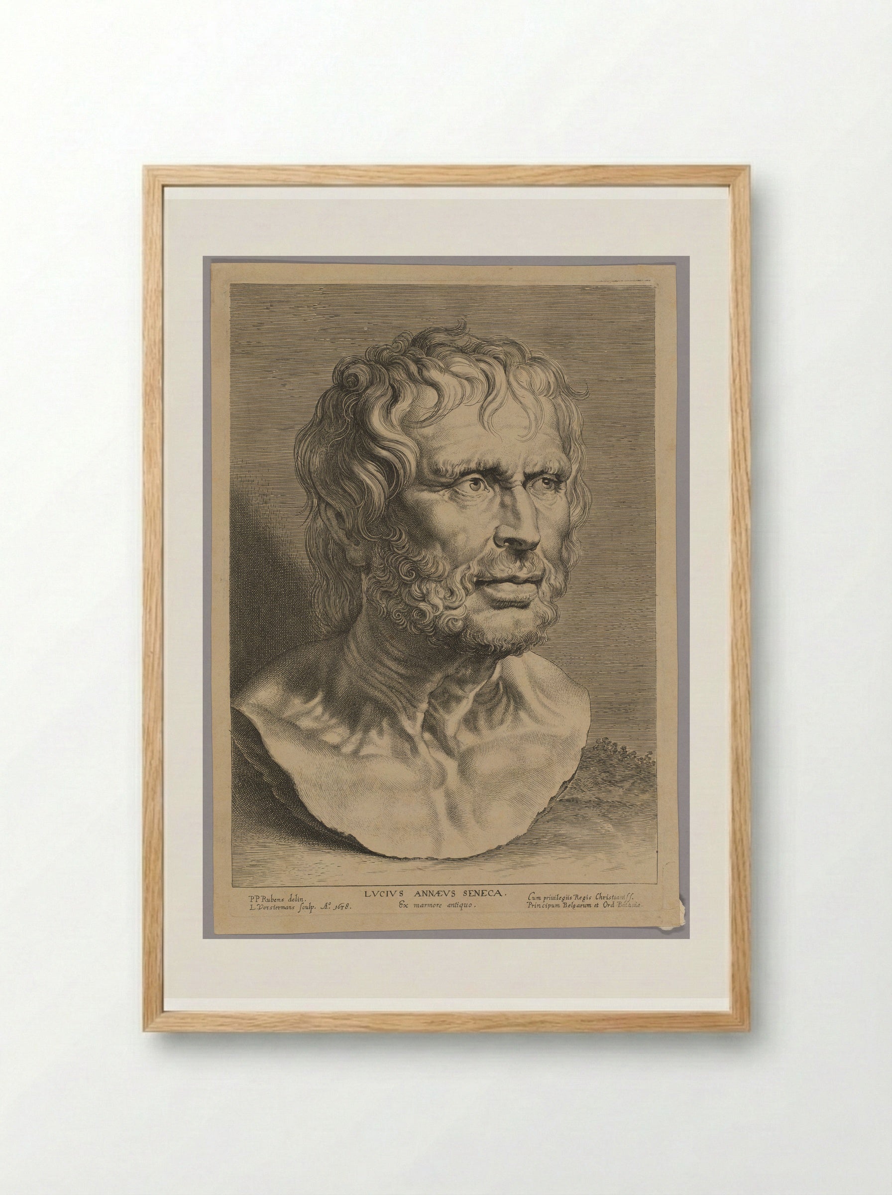 Lucius Annaeus Seneca - Lucas Vorsterman I - Framed Print Wood