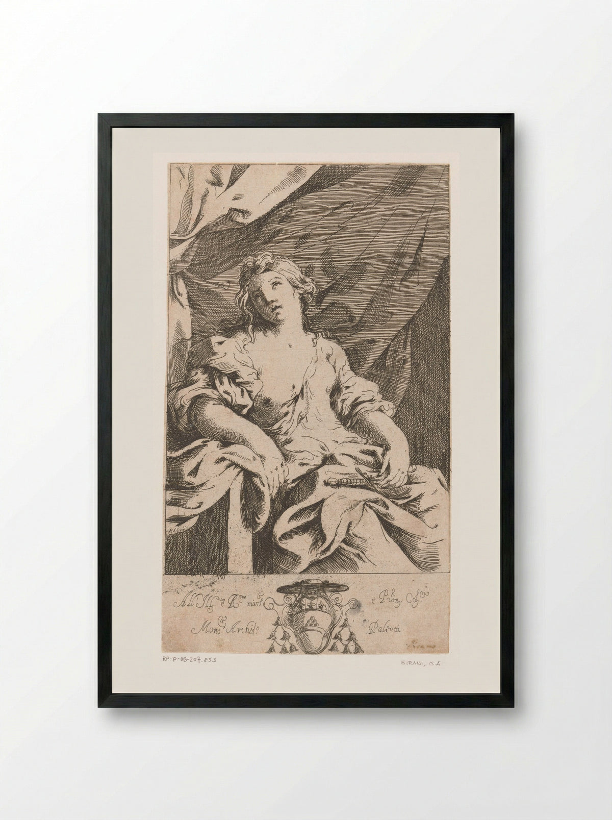 Lucretia - Giovanni Andrea Sirani - Framed Print Black
