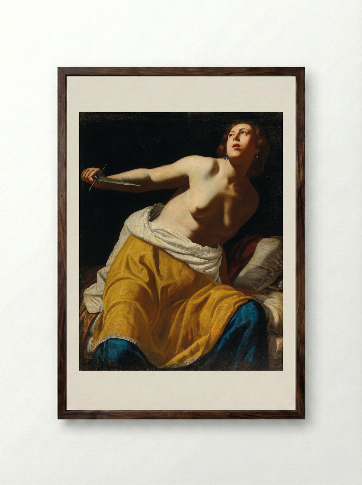 Lucretia - Artemisia Gentileschi - Framed Print Dark Wood