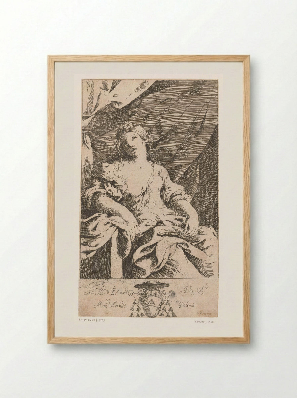 Lucretia - Giovanni Andrea Sirani - Framed Print Wood