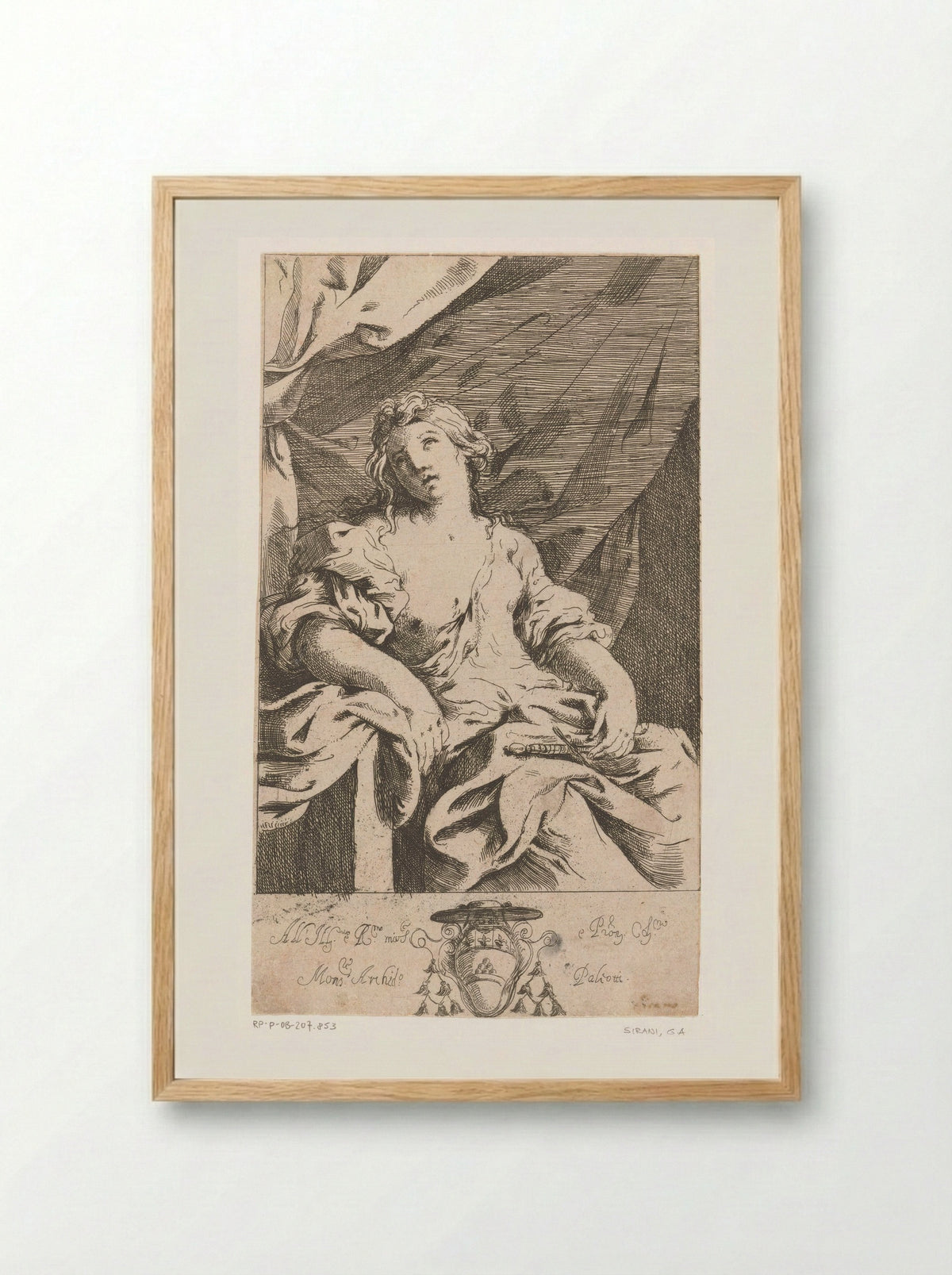 Lucretia - Giovanni Andrea Sirani - Framed Print Wood