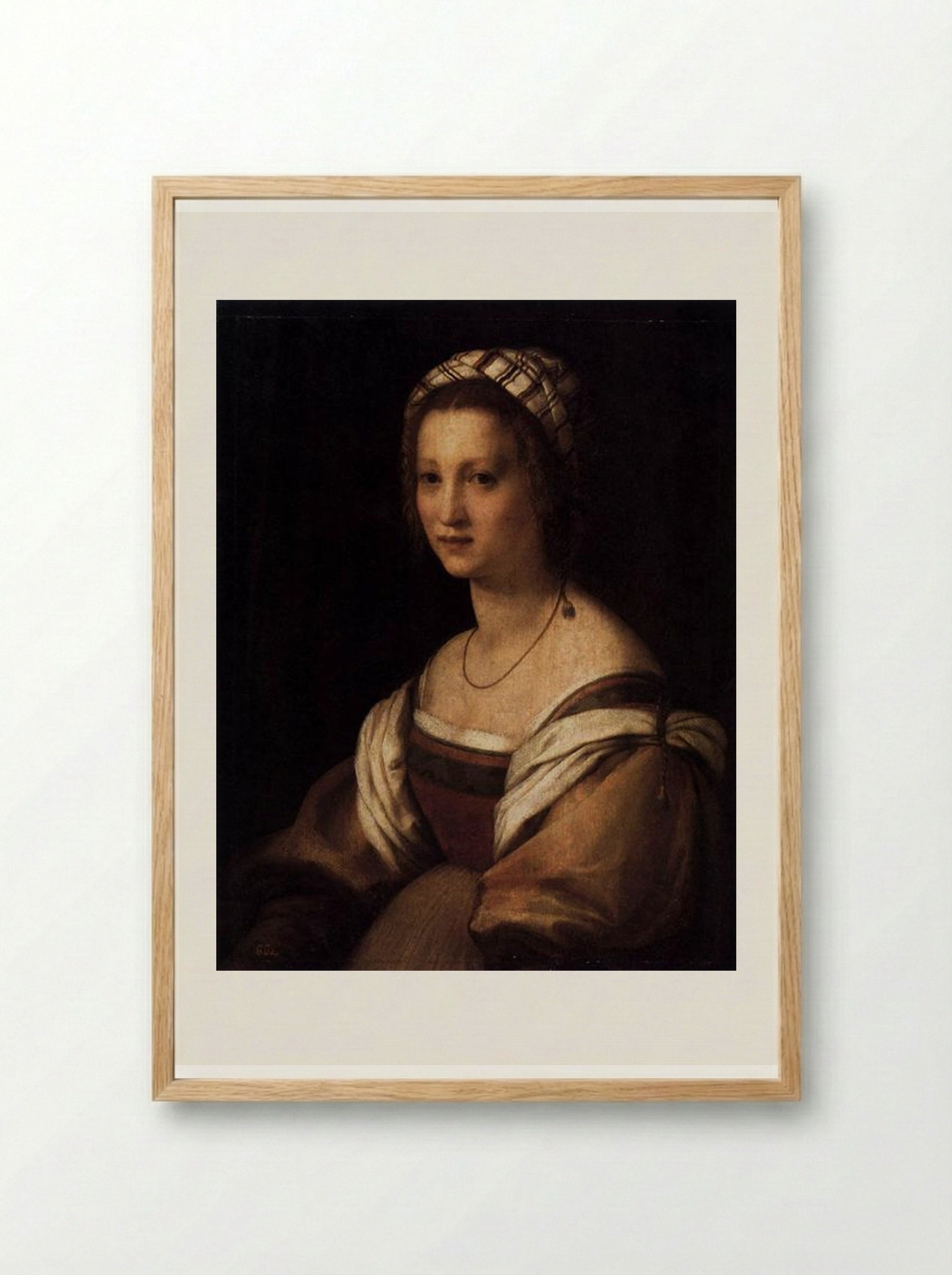 Lucrezia di Baccio del Fede, the Artist's Wife - Andrea del Sarto - Framed Print Wood