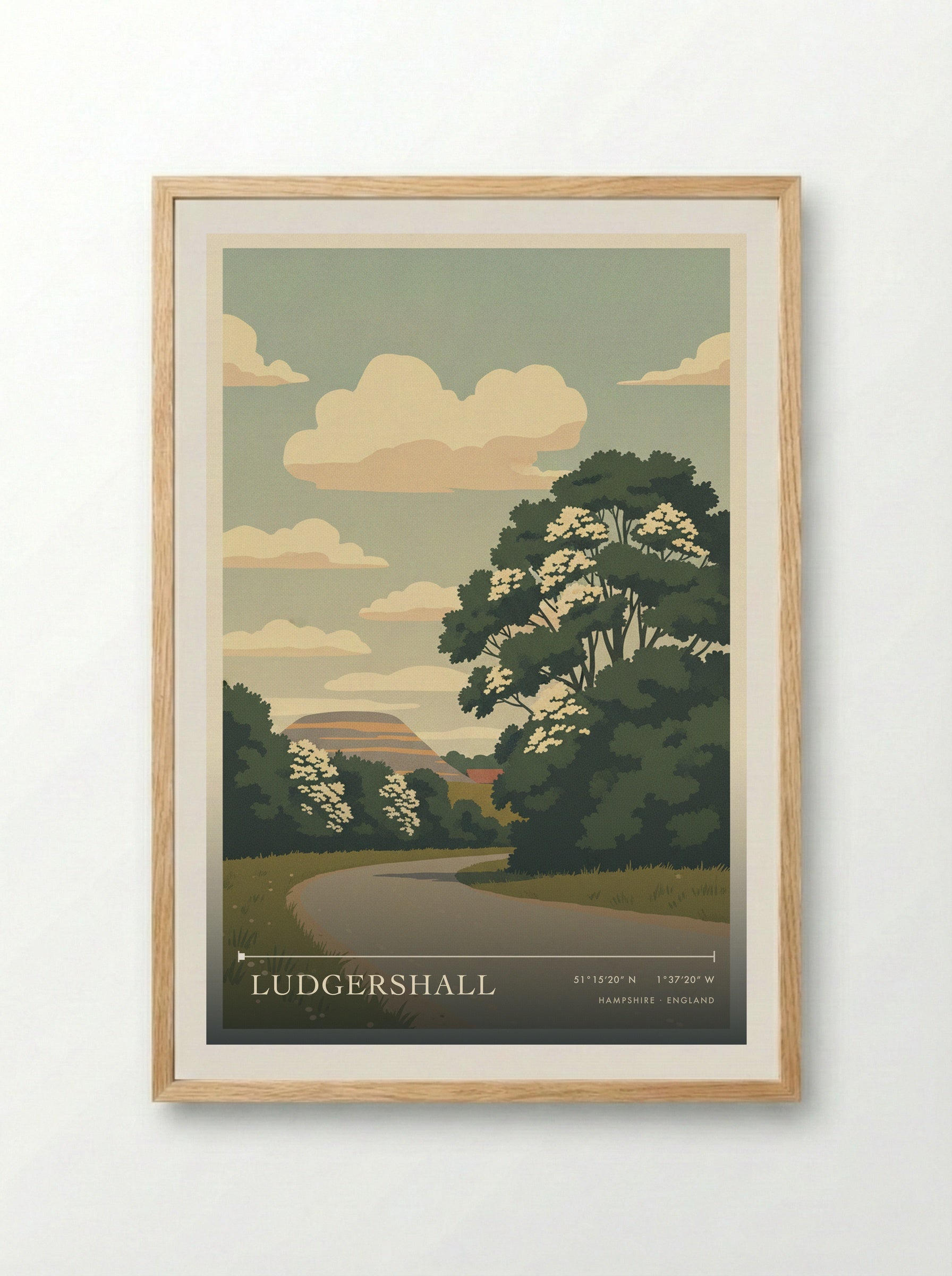 Ludgershall Hampshire England Travel Poster - Framed Print Wood
