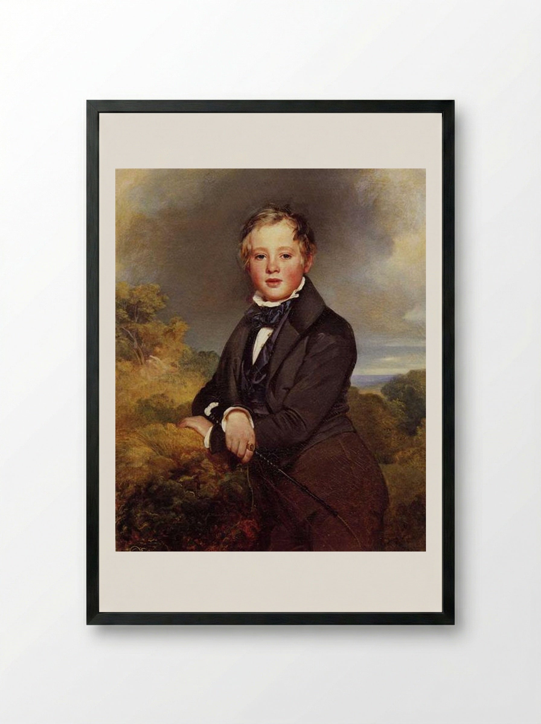 Ludwig, Graf von Langenstein - Franz Xaver Winterhalter - Framed Print Black