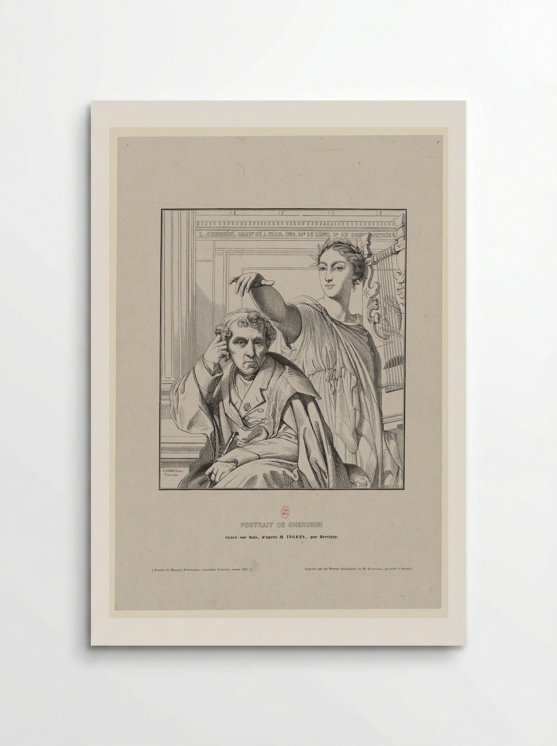 Luigi Cherubini and the Muse of Lyric Poetry - Jean Auguste Dominique Ingres - Poster