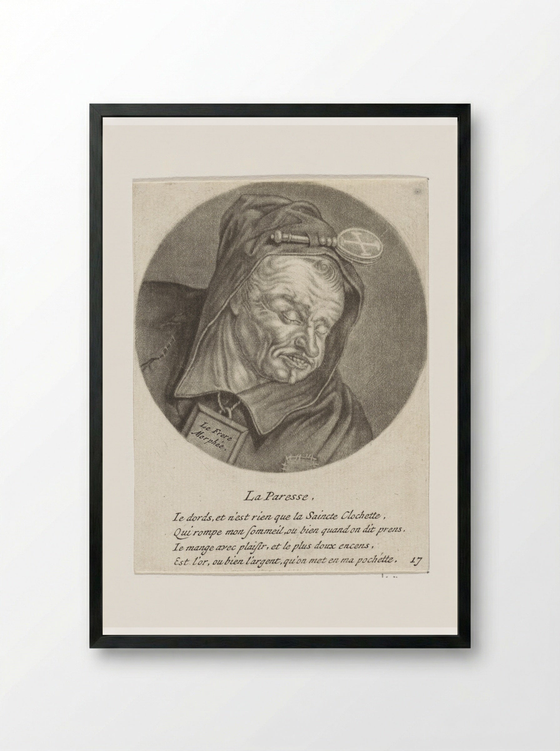 Luiheid (Sloth) - Jacob Gole - Framed Print Black