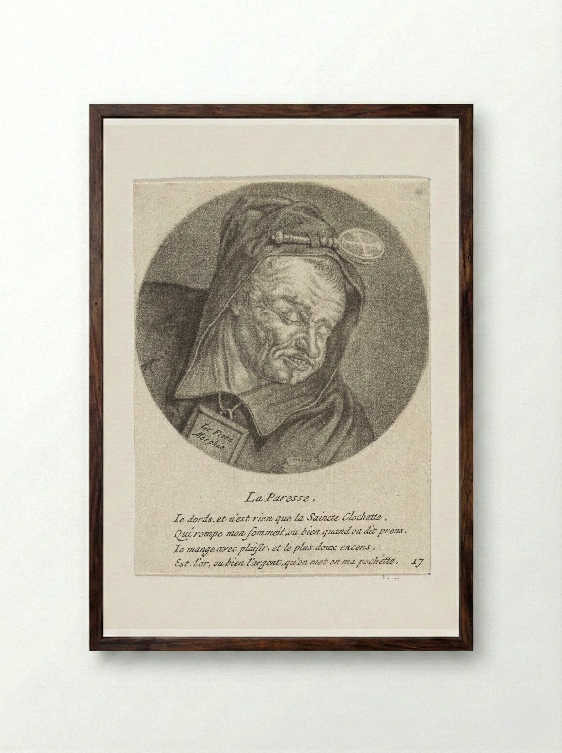 Luiheid (Sloth) - Jacob Gole - Framed Print Dark Wood