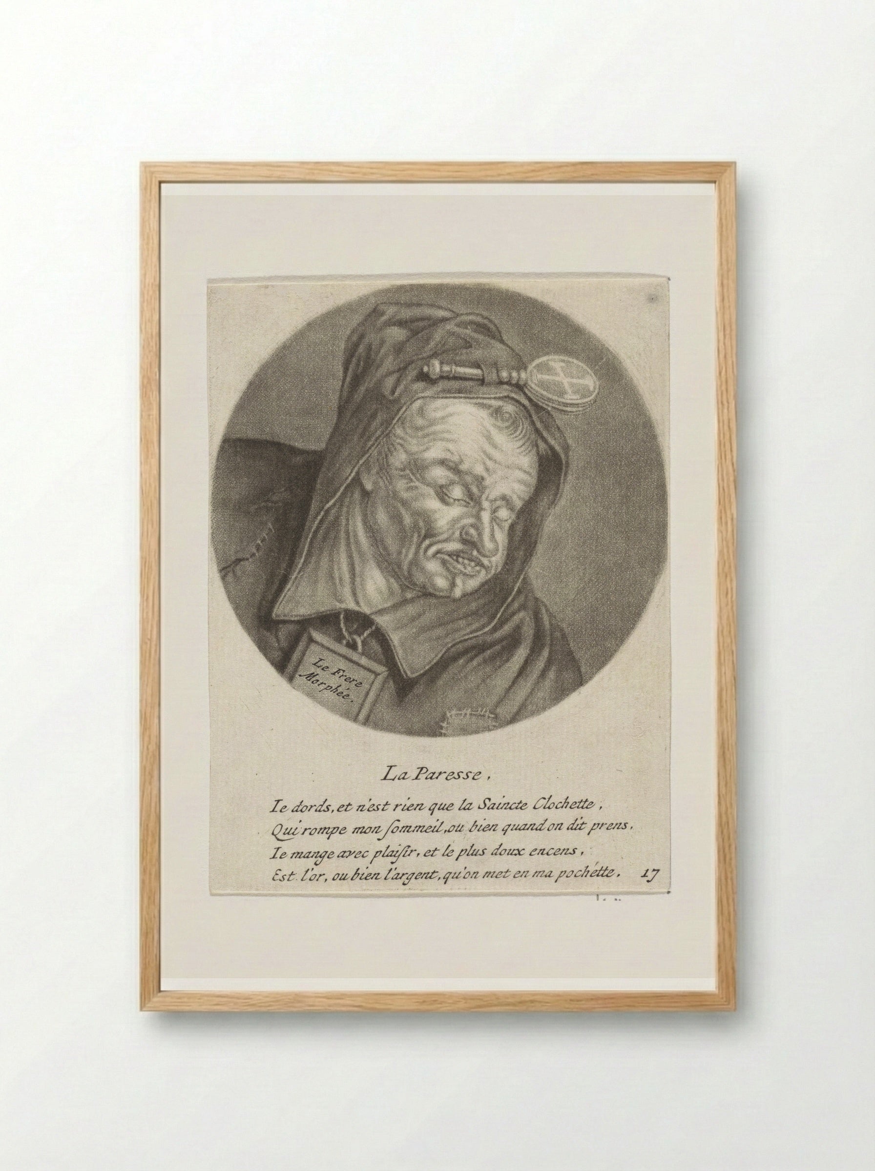 Luiheid (Sloth) - Jacob Gole - Framed Print Wood