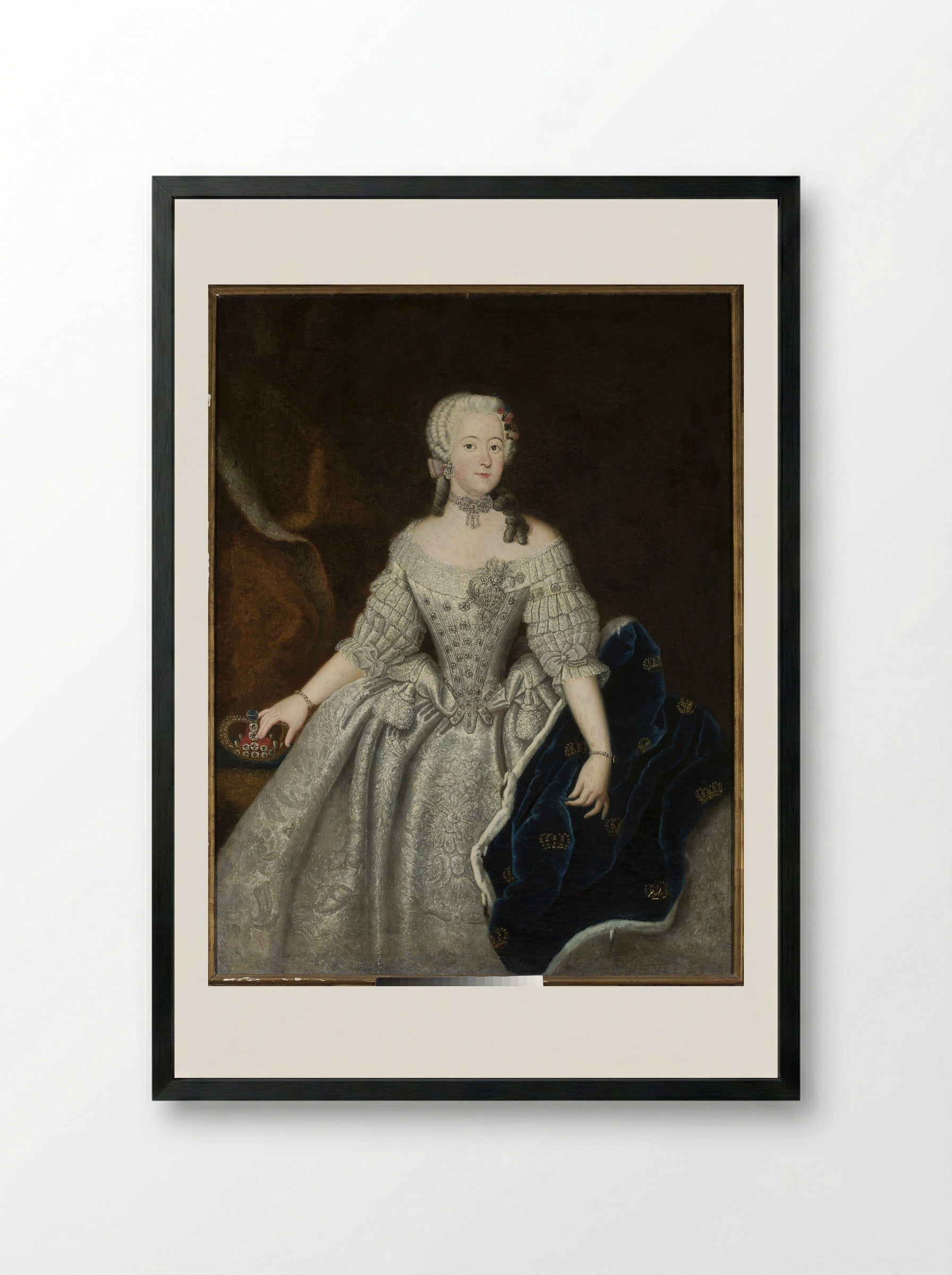 Luise Ulrike of Prussia - Antoine Pesne - Framed Print Black