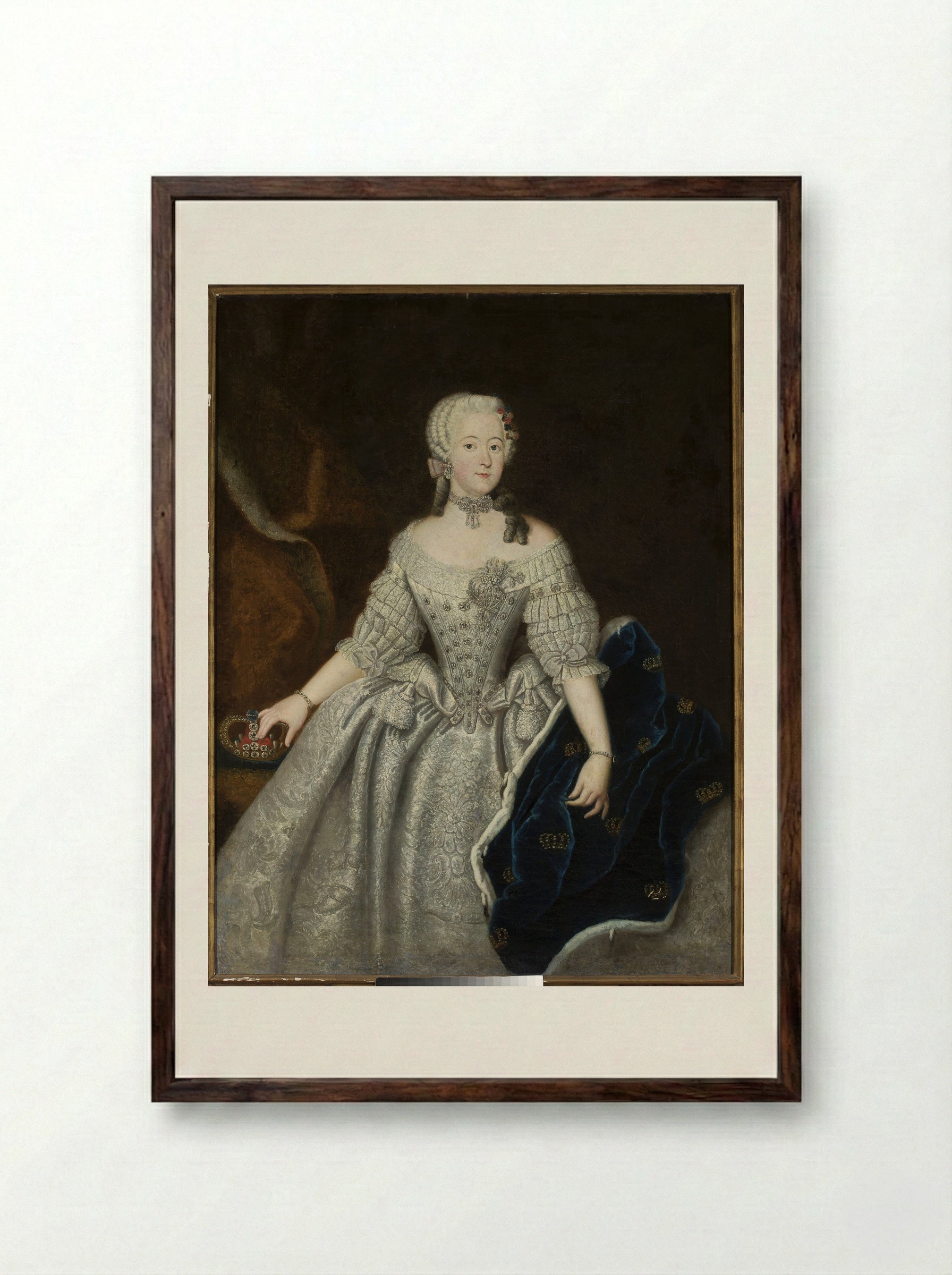Luise Ulrike of Prussia - Antoine Pesne - Framed Print Dark Wood