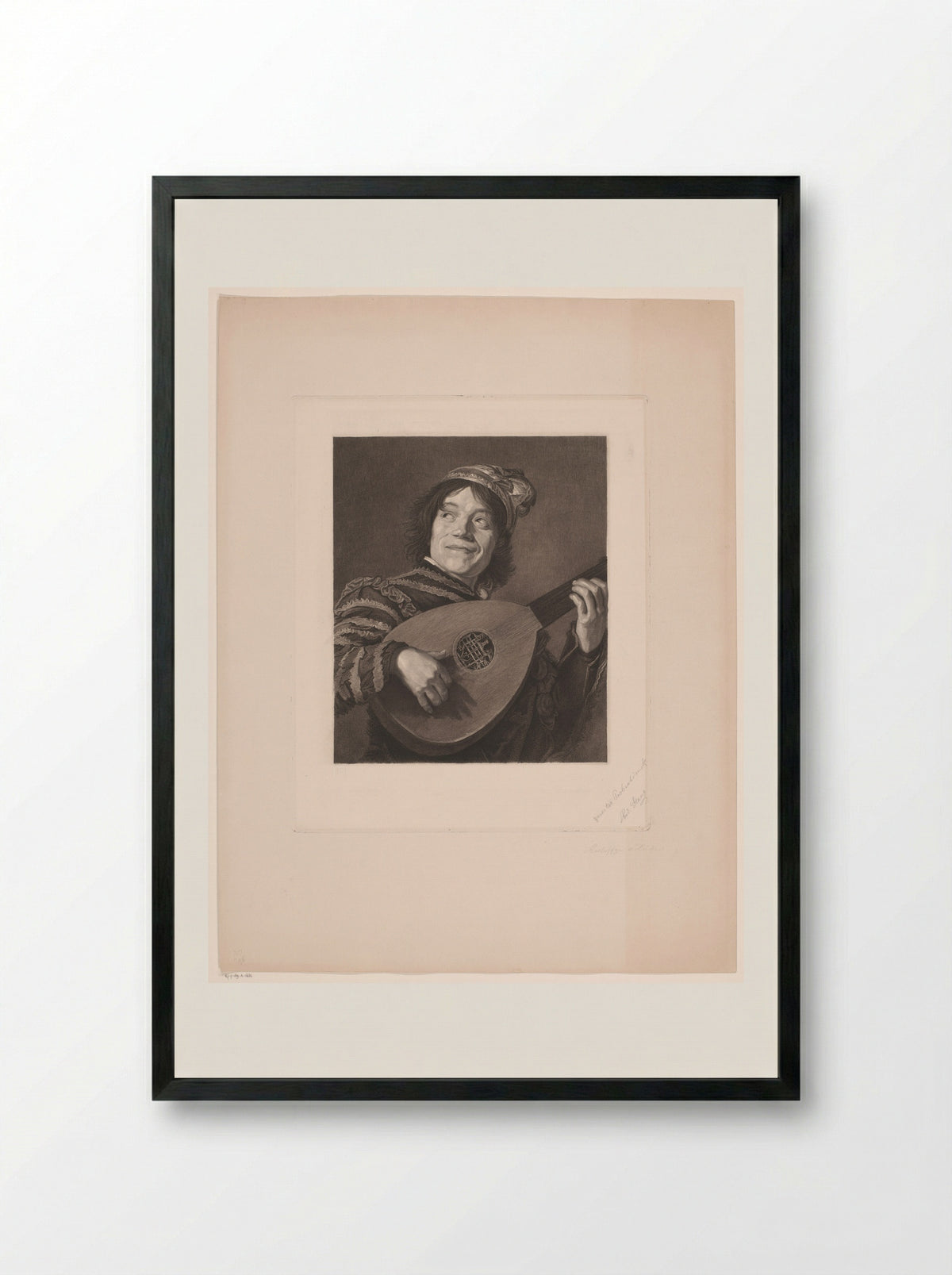Luitspeler (The Lute Player) - Rudolf Stang - Framed Print Black