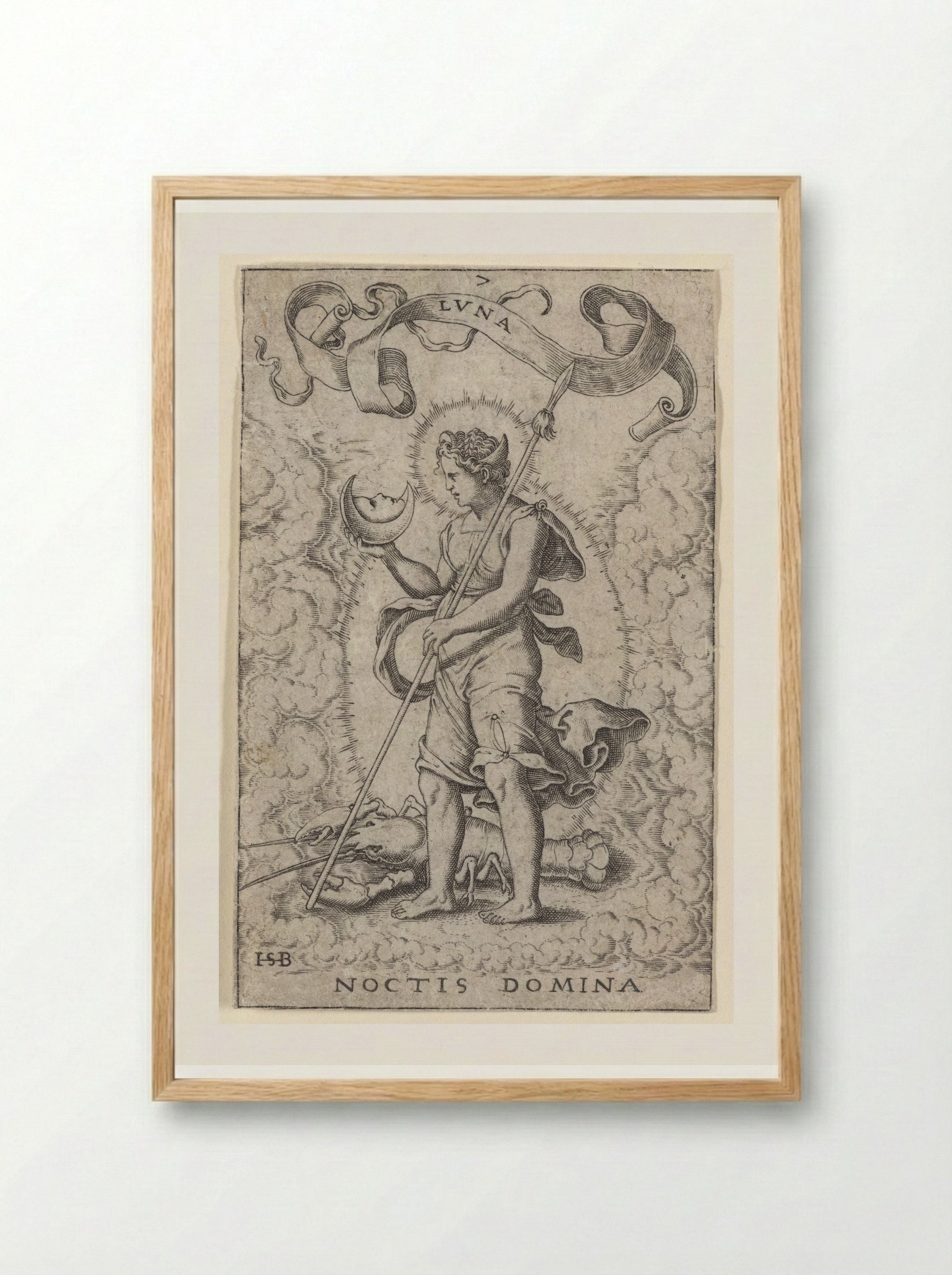 Luna (Noctis Domina) - Theodor de Bry - Framed Print Wood