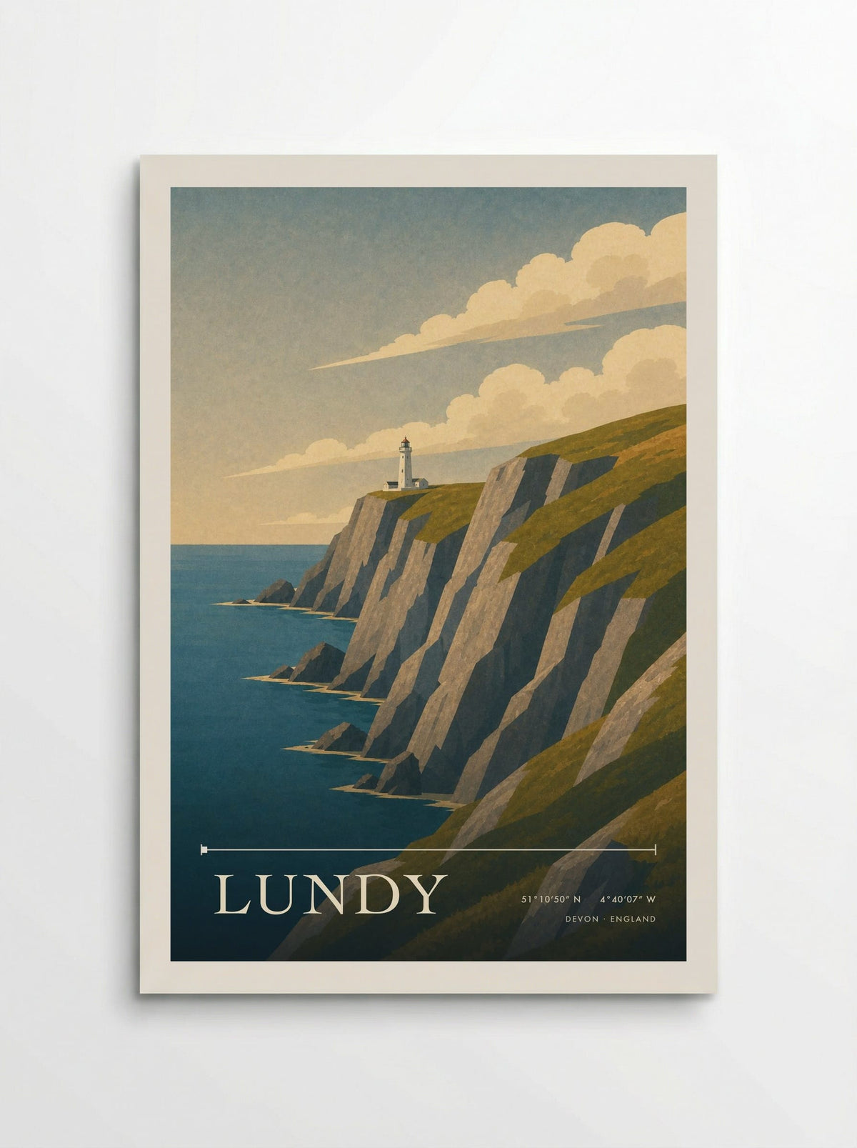 Lundy, Devon travel poster print