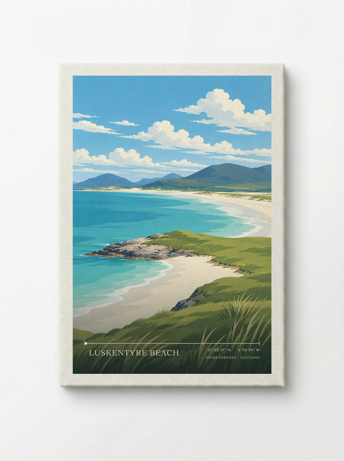 Luskentyre Beach, Outer Hebrides | Travel Poster - Canvas