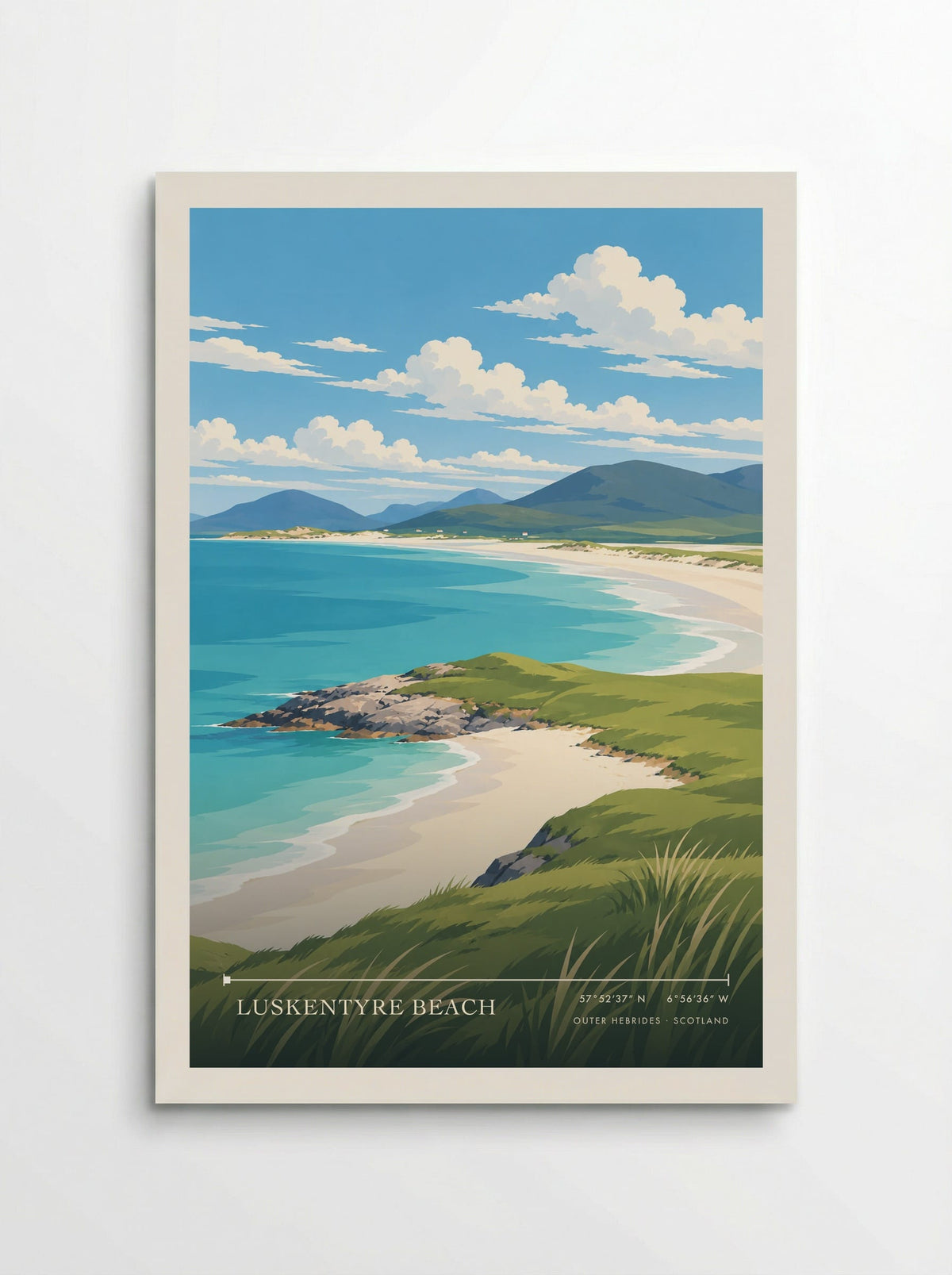 Luskentyre Beach, Outer Hebrides | Travel Poster - Poster