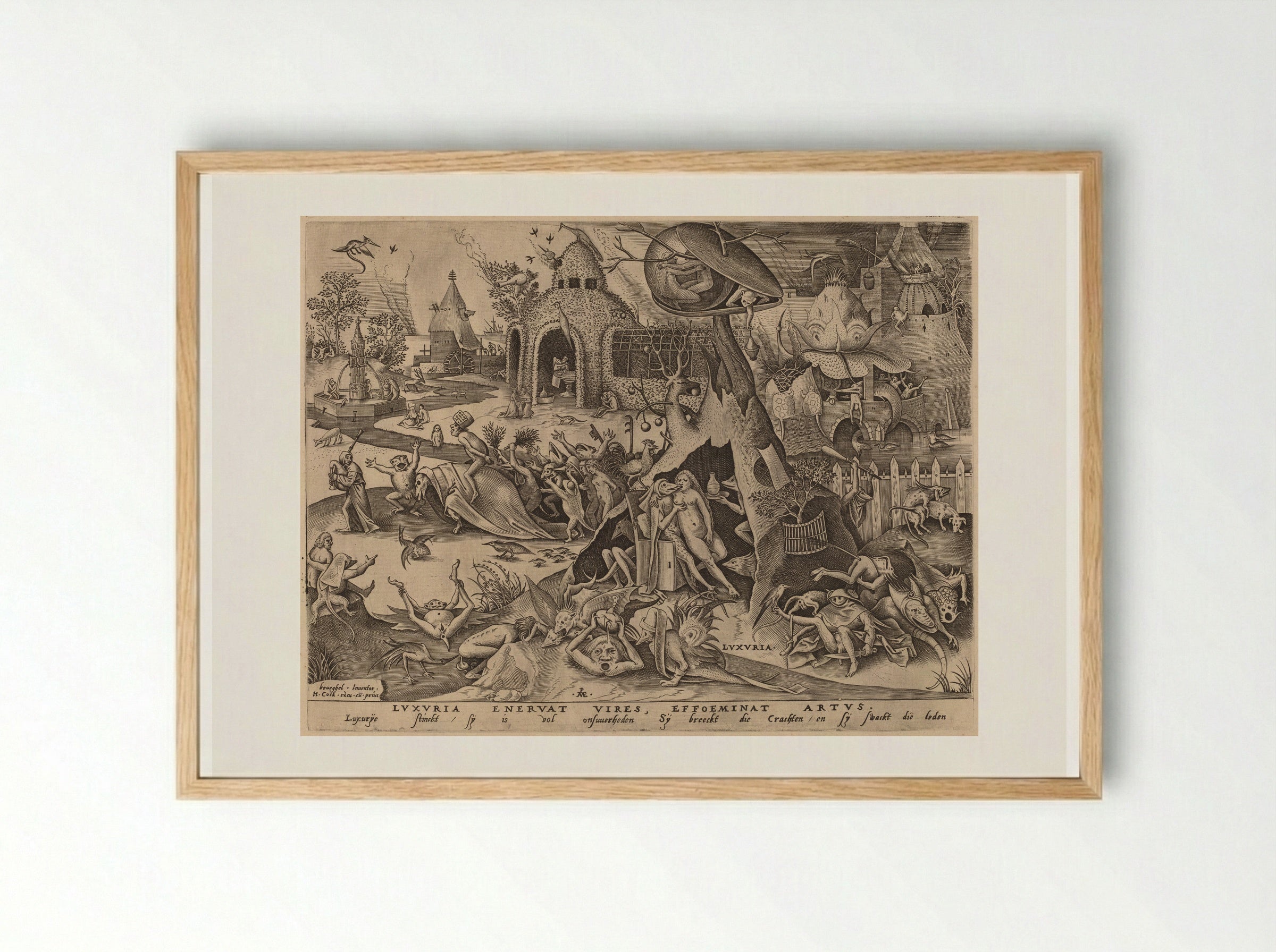 Lust (Luxuria) - Pieter Bruegel the Elder - Framed Print Wood