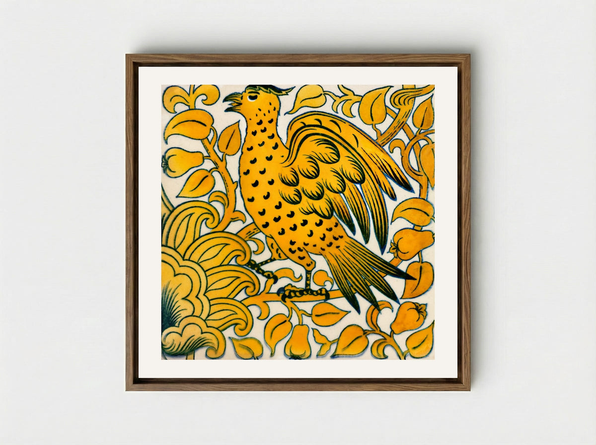 Lustre Tile with Bird Design - William De Morgan - Framed Canvas Wood