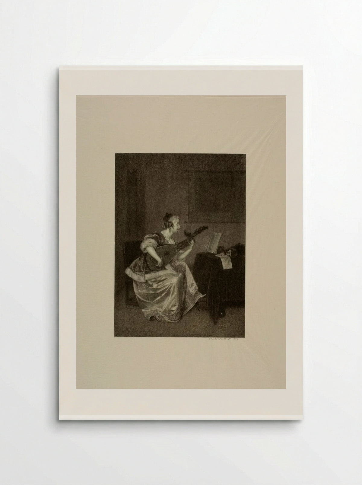 Lute-player (After Frans van Mieris the Elder) - Timothy Cole - Poster