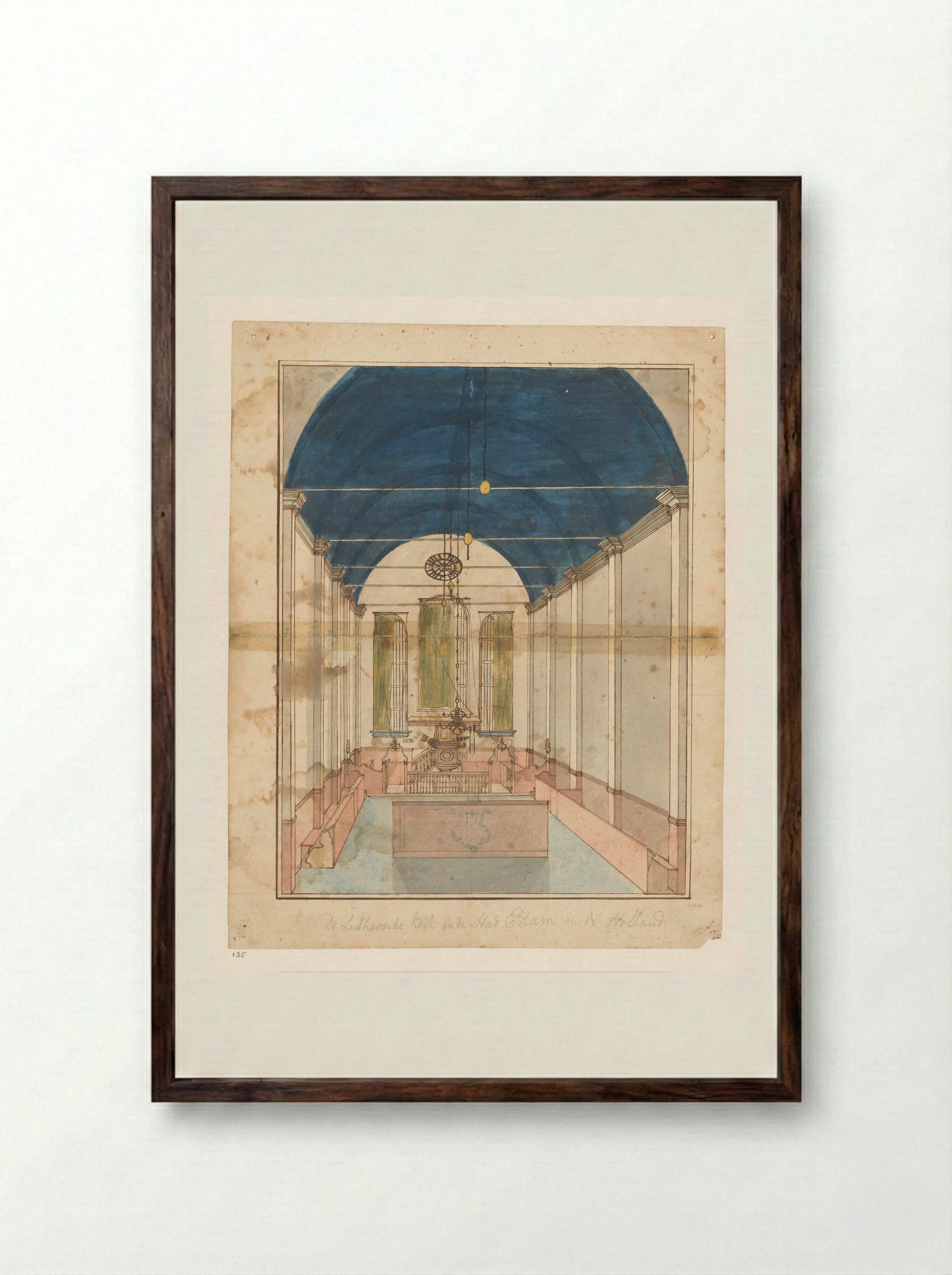 Lutherse kerk in Edam - Jan Brandes - Framed Print Dark Wood