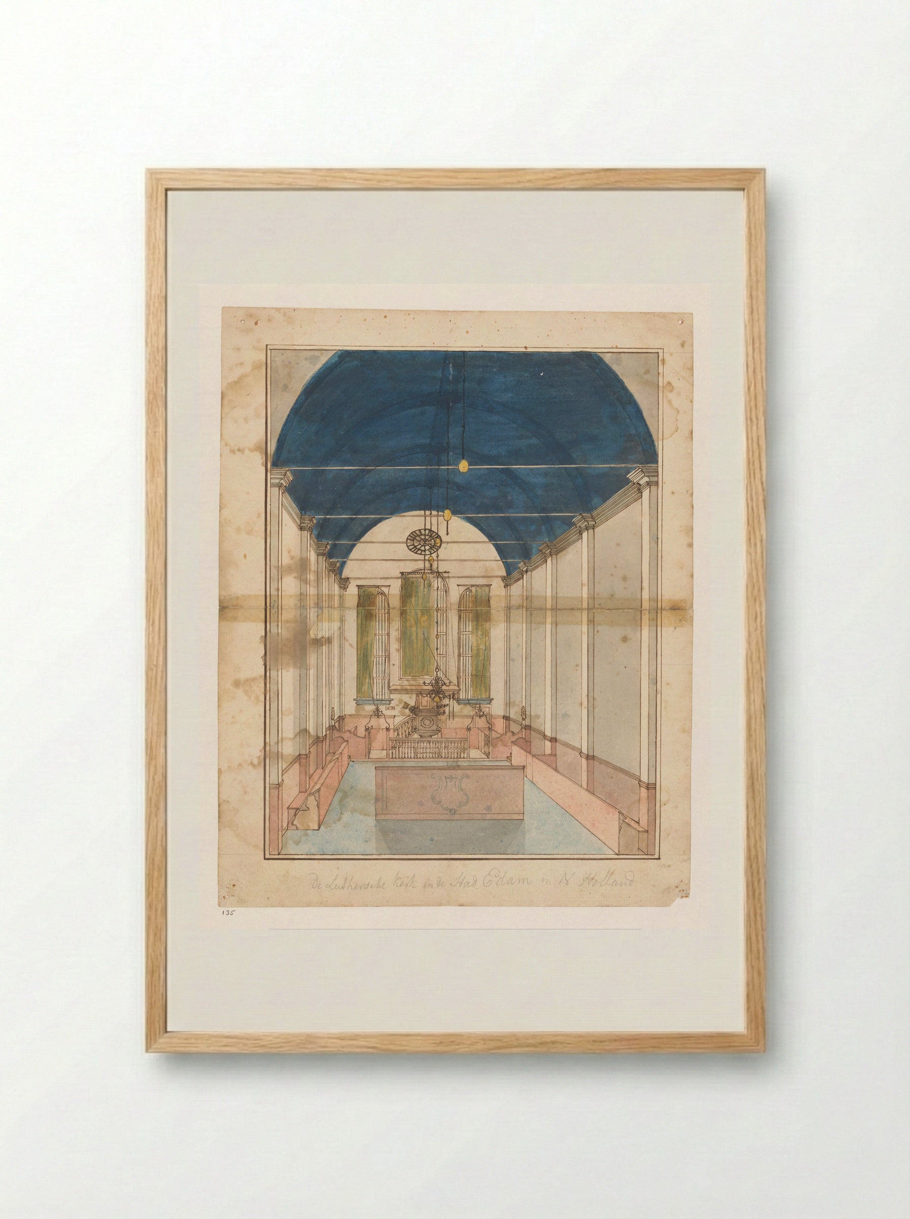 Lutherse kerk in Edam - Jan Brandes - Framed Print Wood