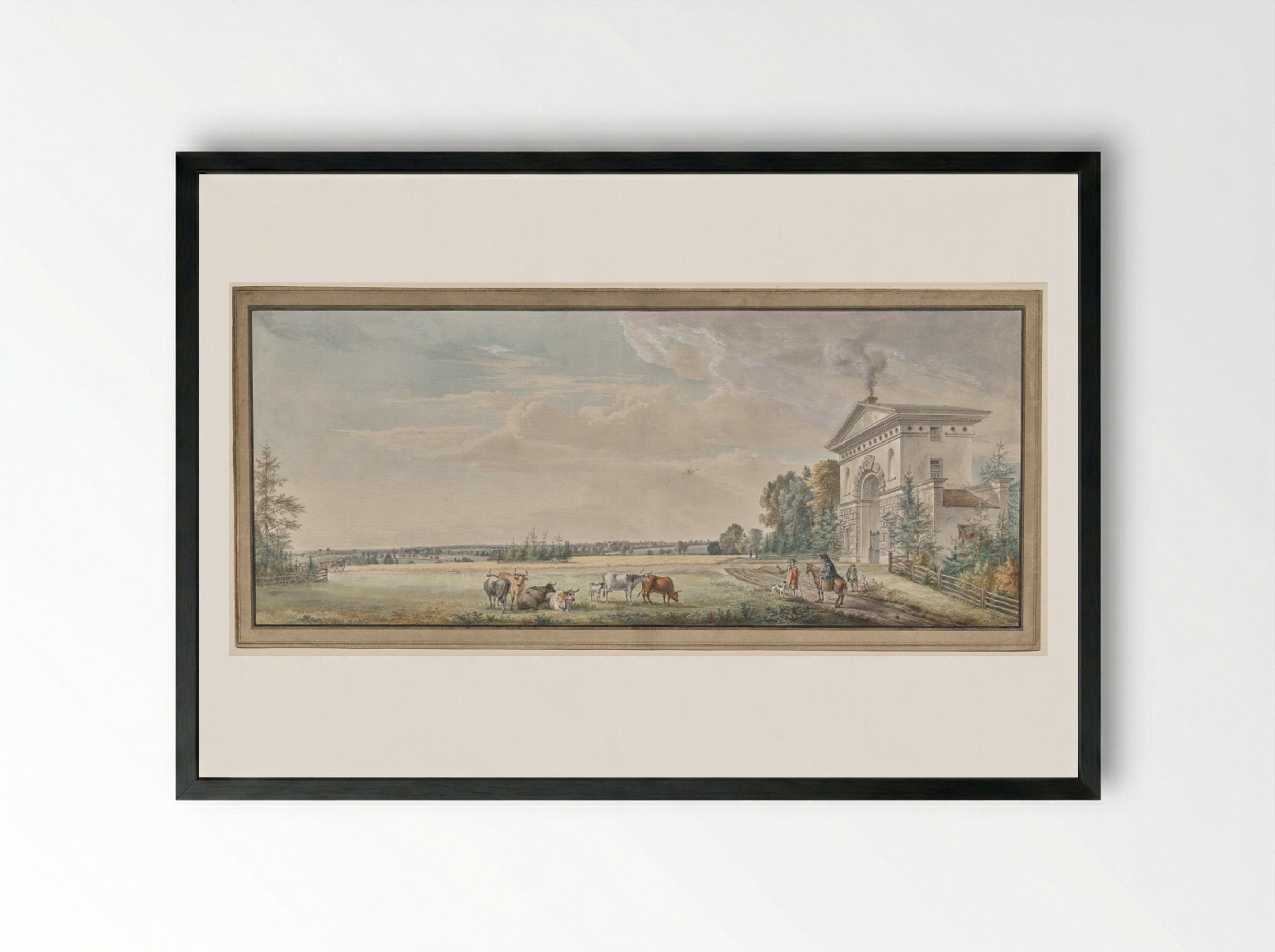 Luton Park, Bedfordshire - Paul Sandby - Framed Print Black