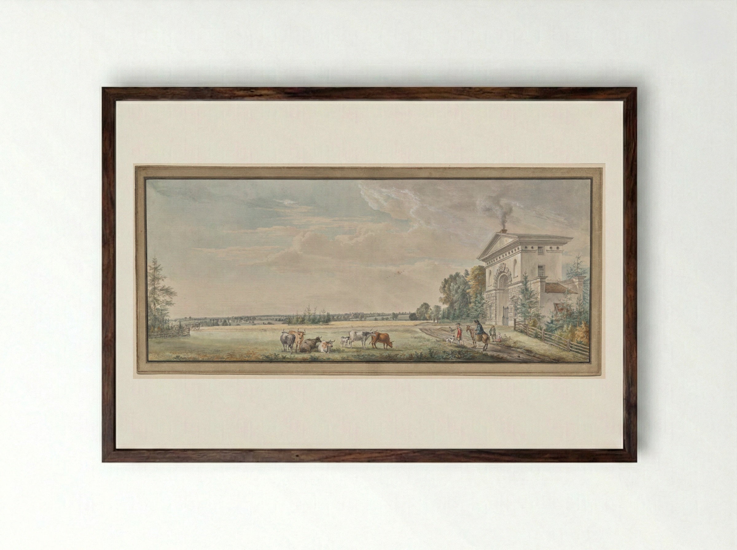 Luton Park, Bedfordshire - Paul Sandby - Framed Print Dark Wood