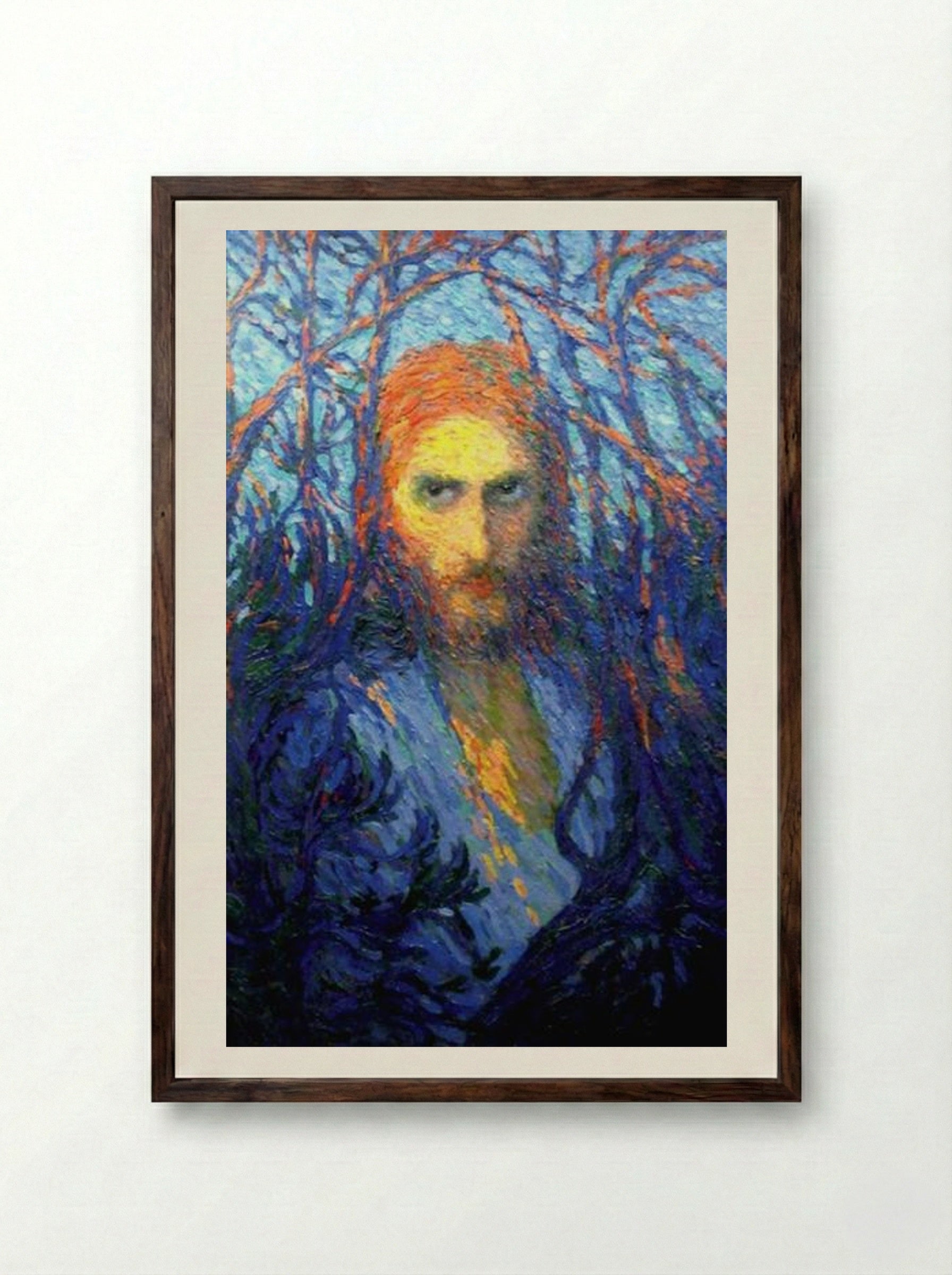 Lux in tenebris lucet - Ion Theodorescu-Sion - Framed Print Dark Wood